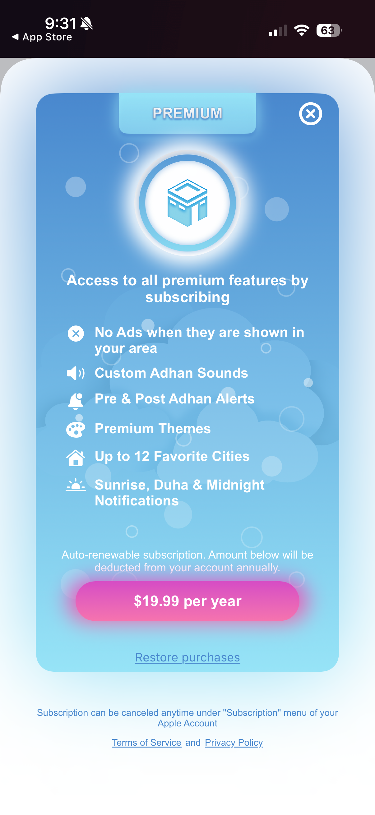 1Muslim: Prayer times, Azan