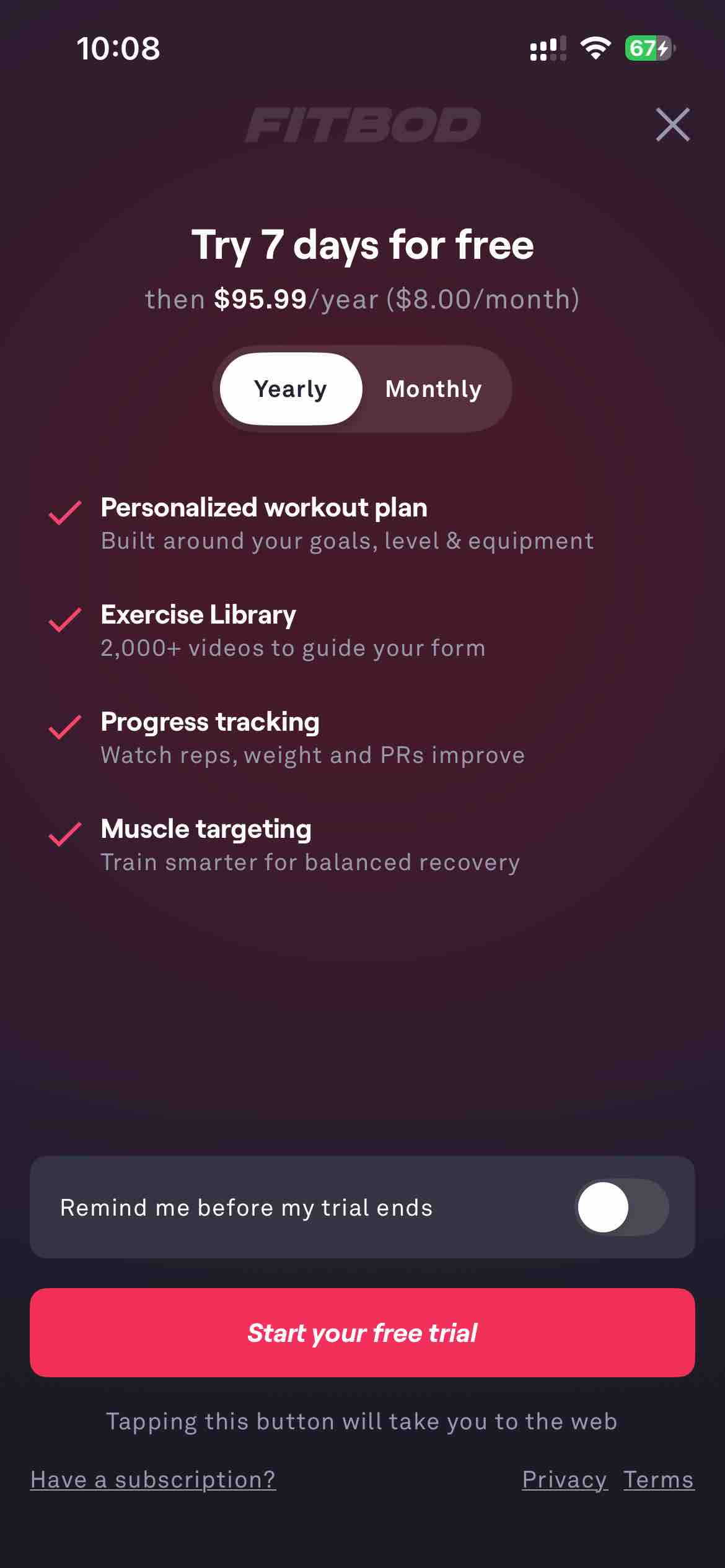 Fitbod: Gym & Fitness Planner