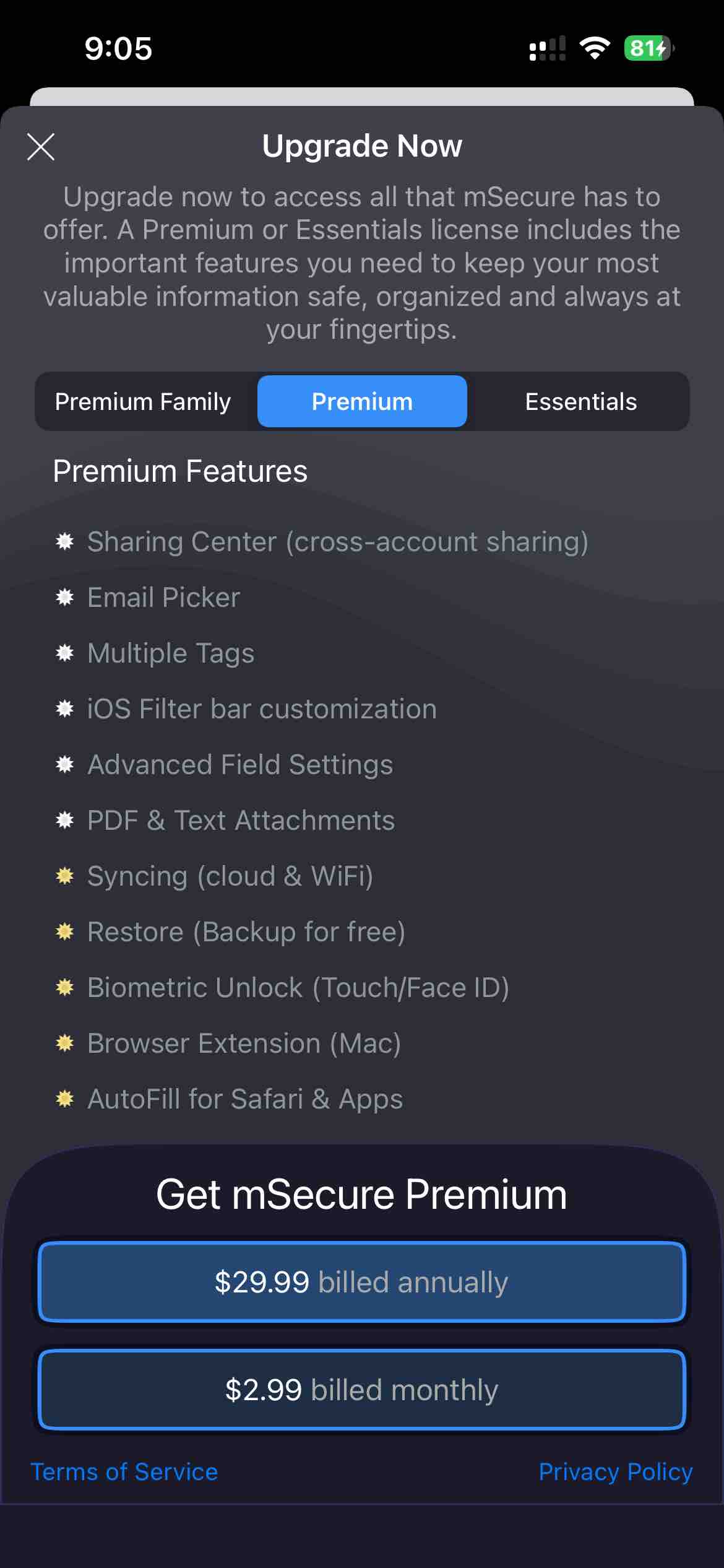 Password Manager - mSecure