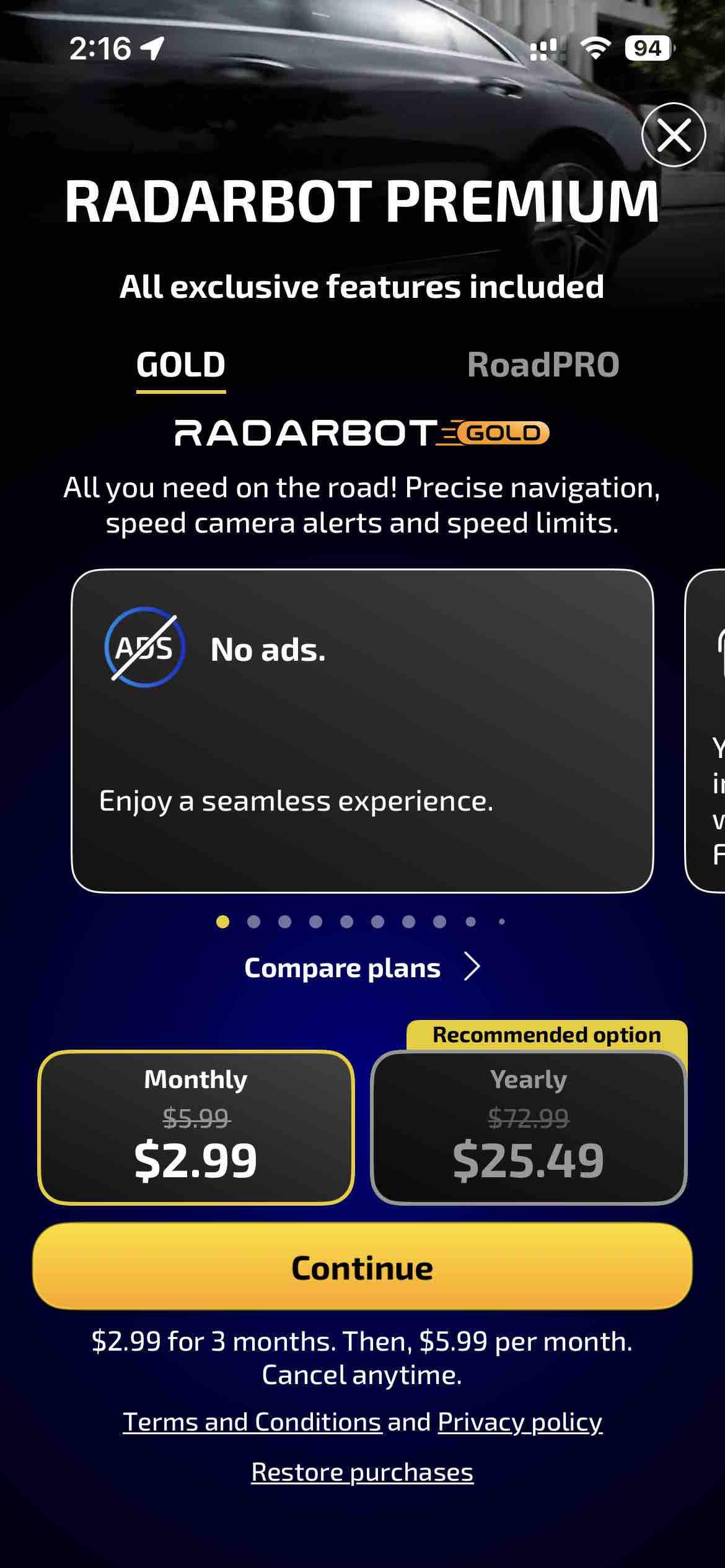 Radarbot: Speed Cameras | GPS