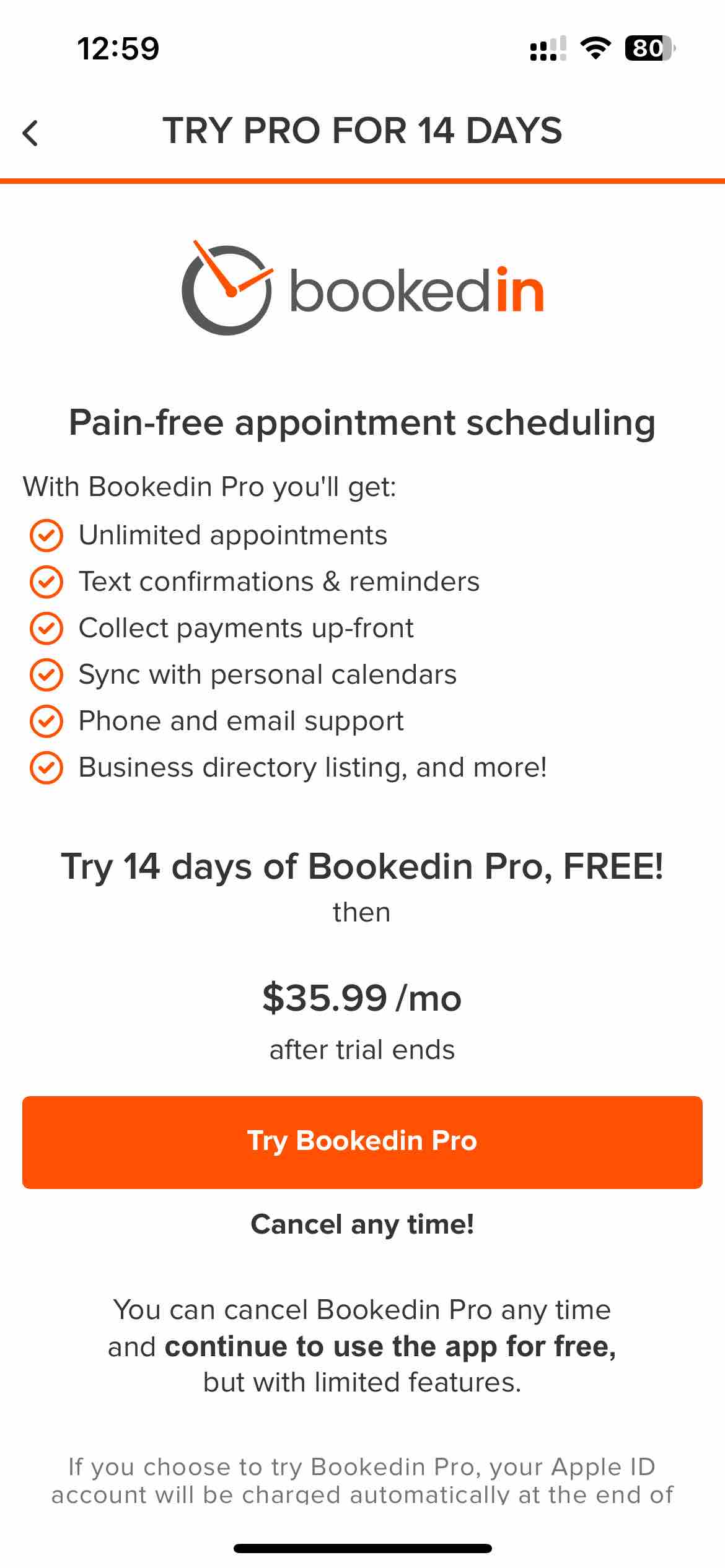 Bookedin Appointment Scheduler