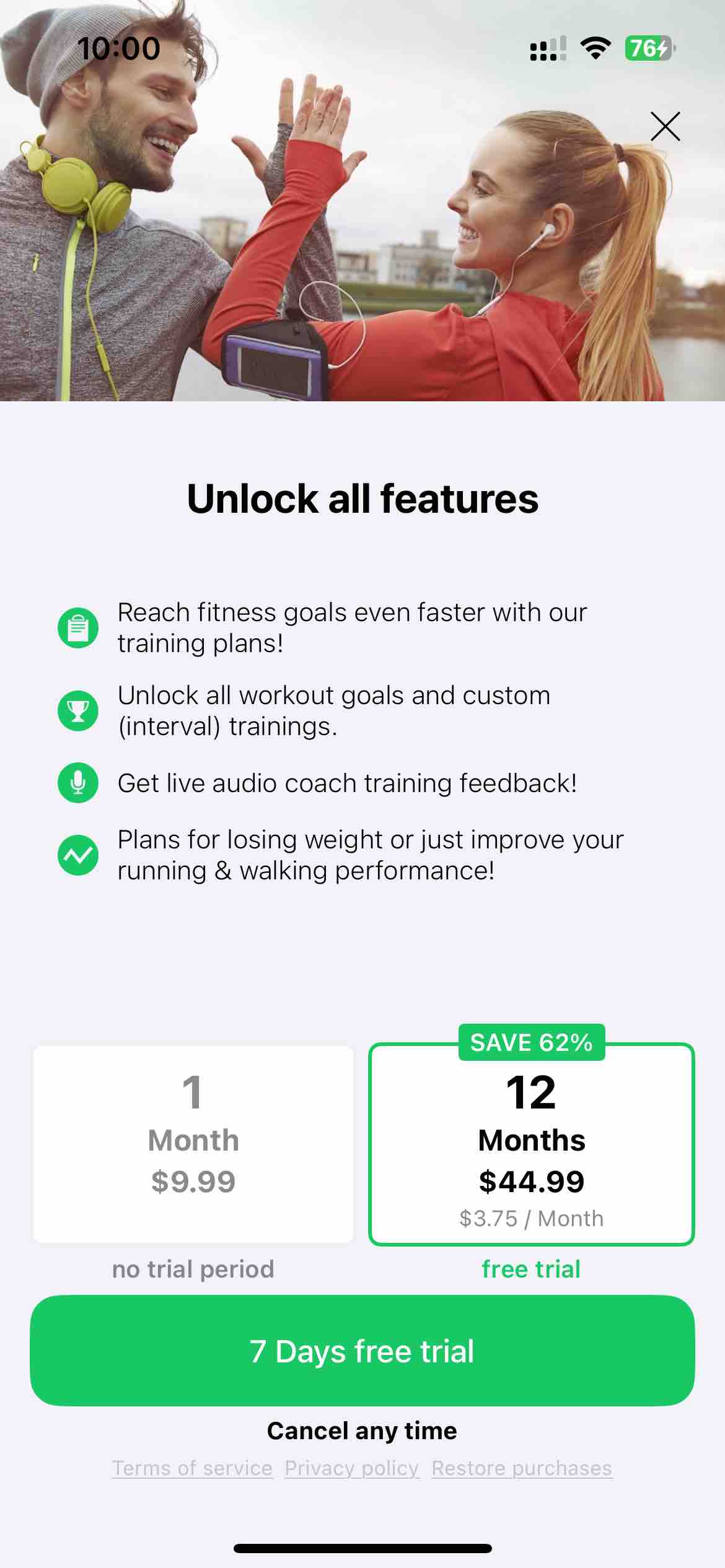 Running Walking Tracker Goals