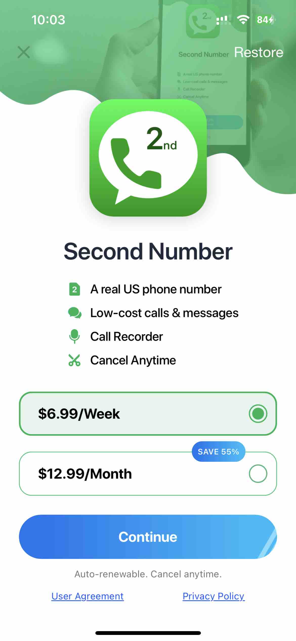Second Phone Number -Texts App