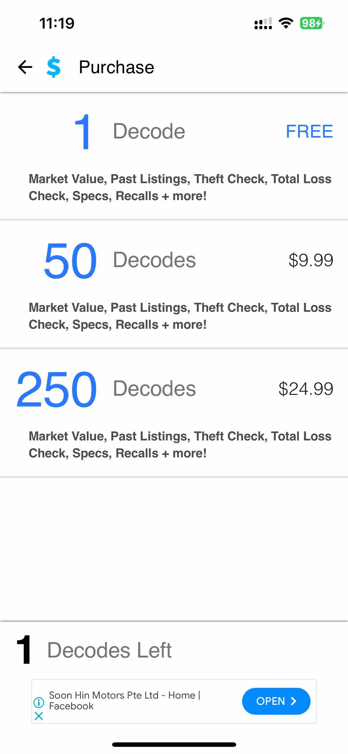 VIN Check Report for Used Cars