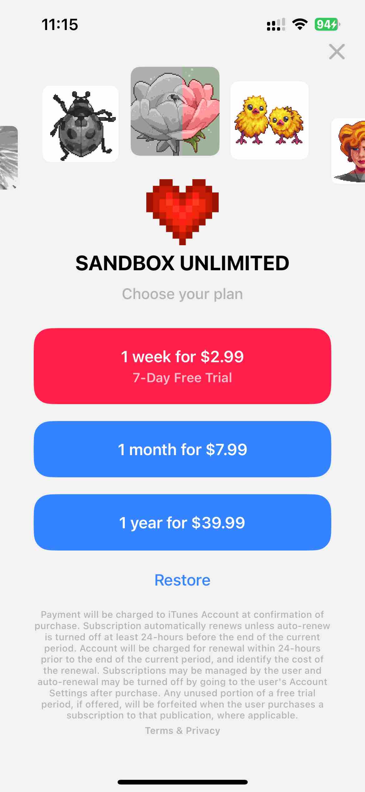 Sandbox - Pixel Art Coloring
