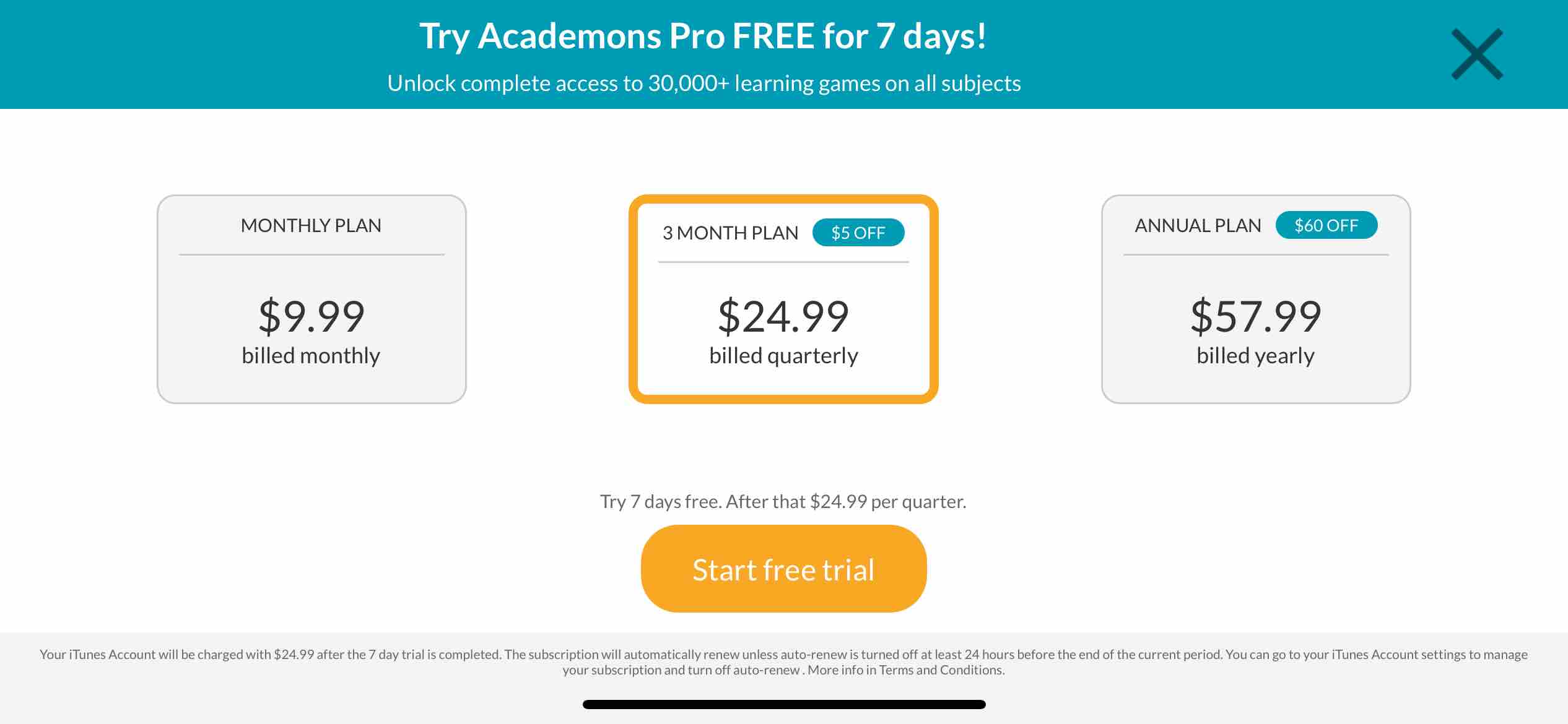 Academons Elementary lessons