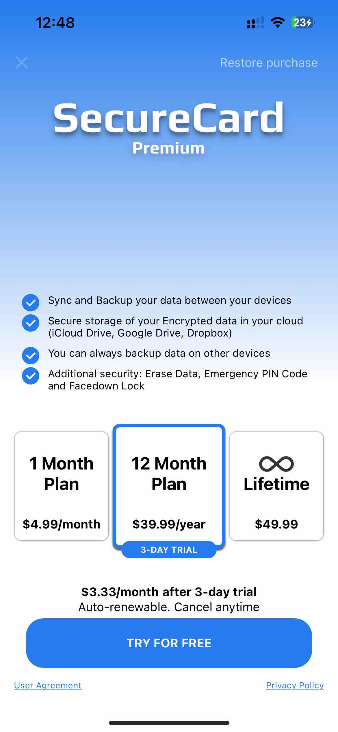 Secure Card Manager & Wallet