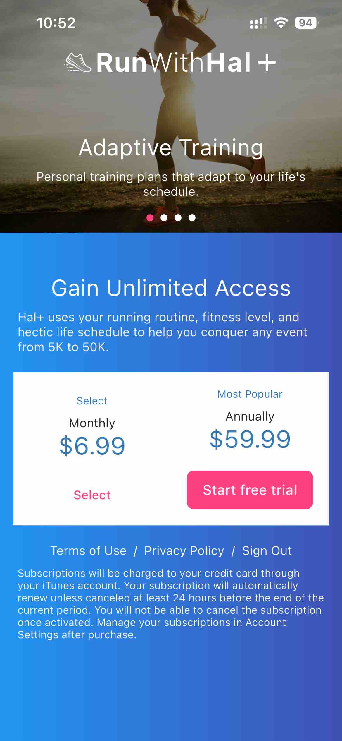 Run With Hal - Training Plans