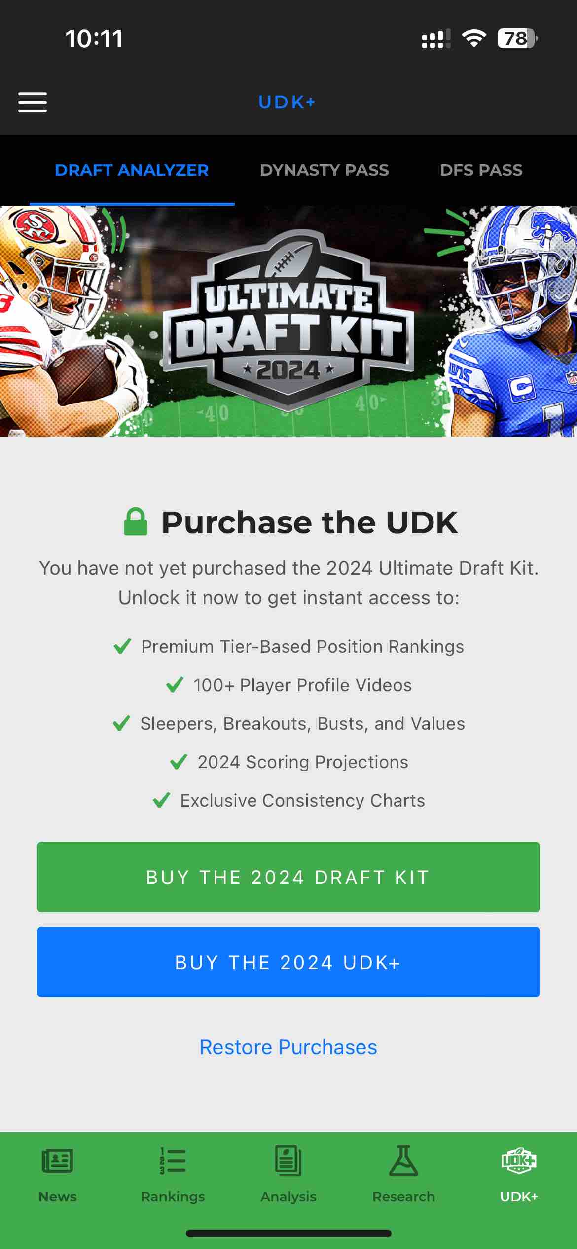 Fantasy Football Draft Kit UDK