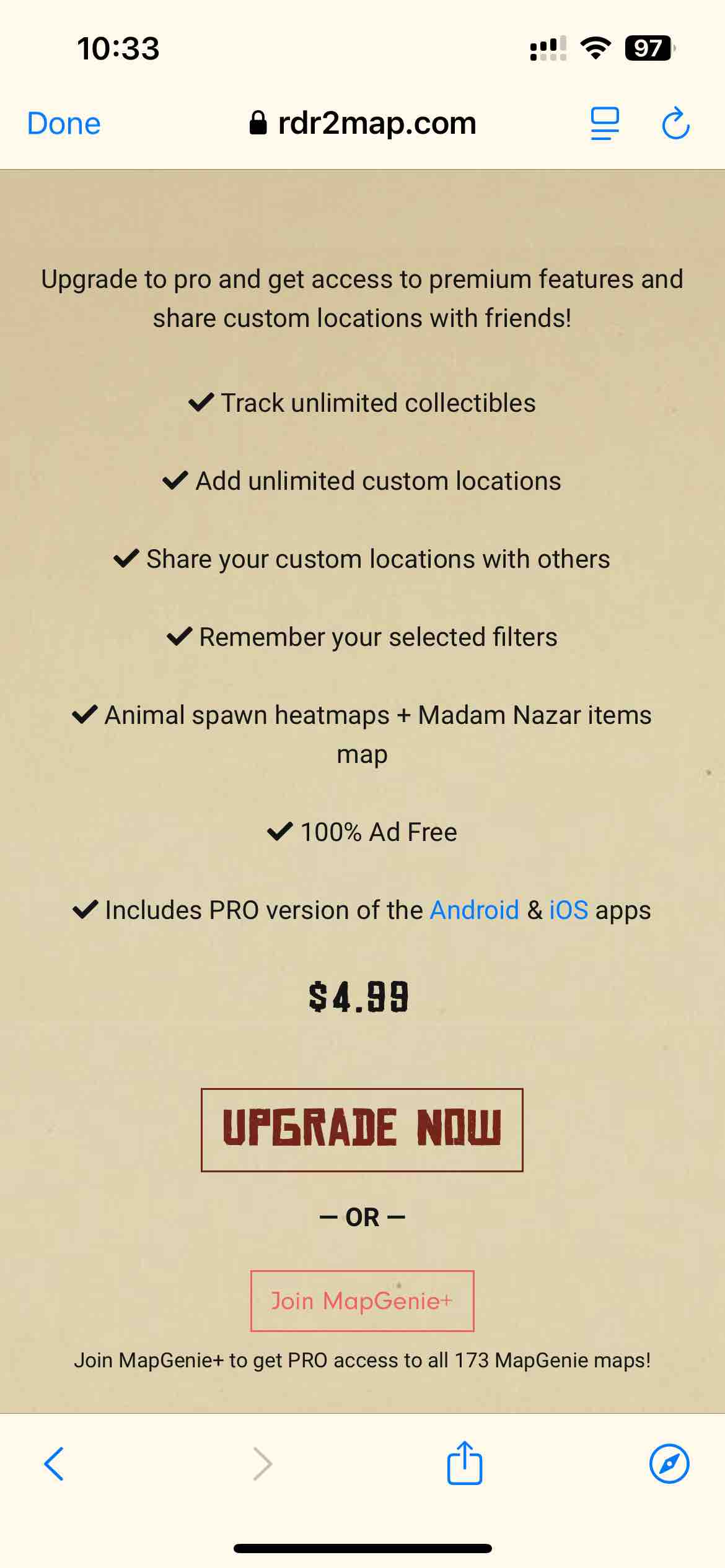 Unofficial Map for RDR2