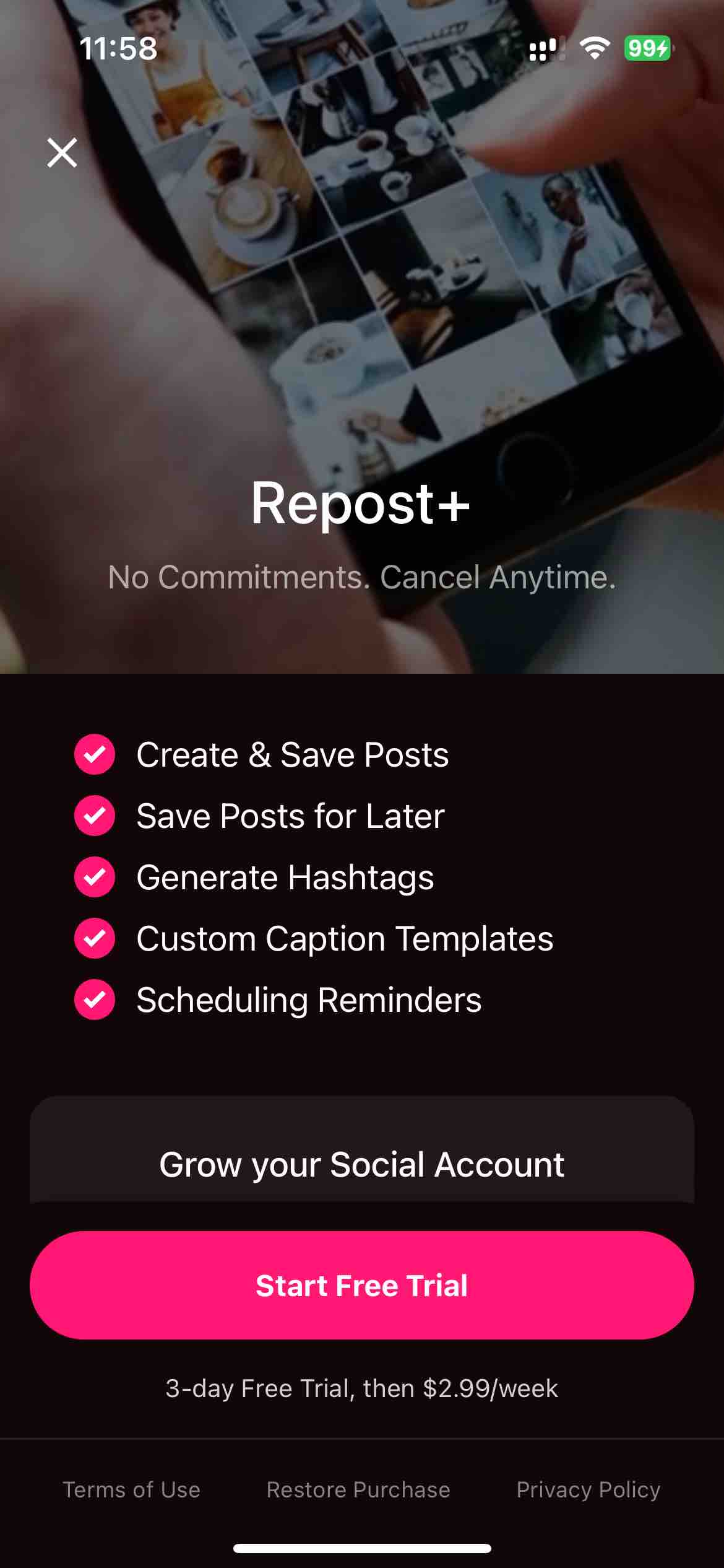 Repost+ for Instagram .