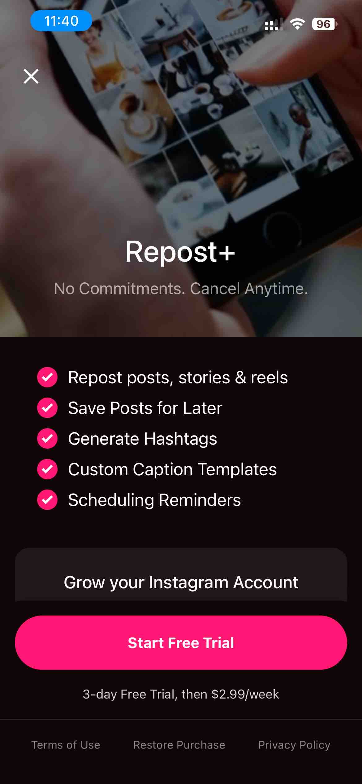 Repost+ for Instagram .