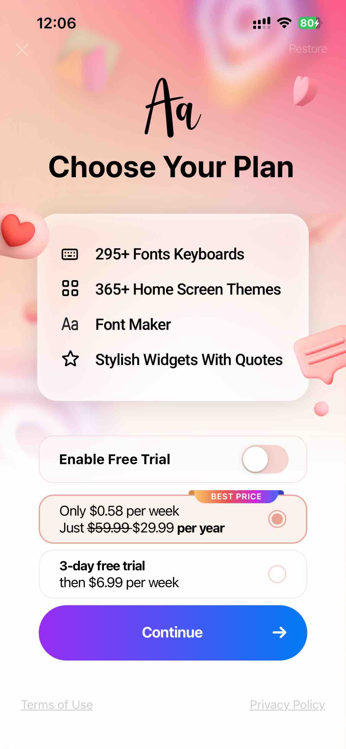 Fonts Art: Keyboard for iPhone