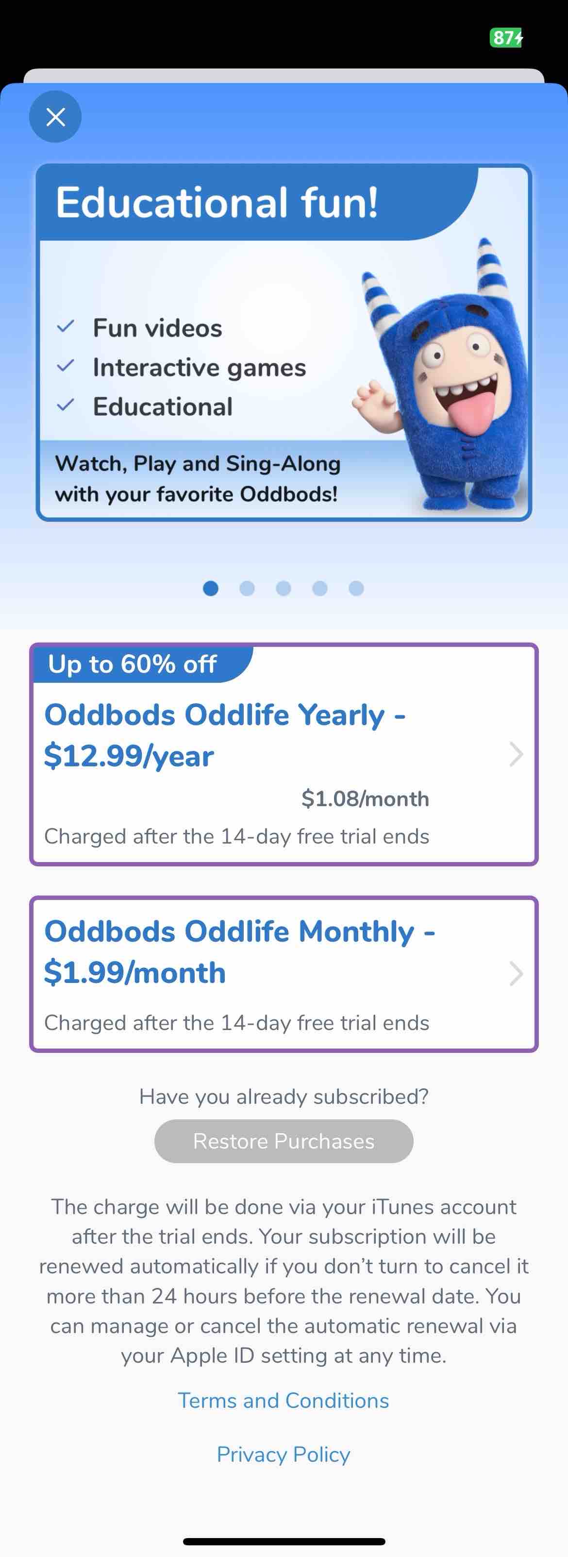 Oddbods Oddlife: Daily games