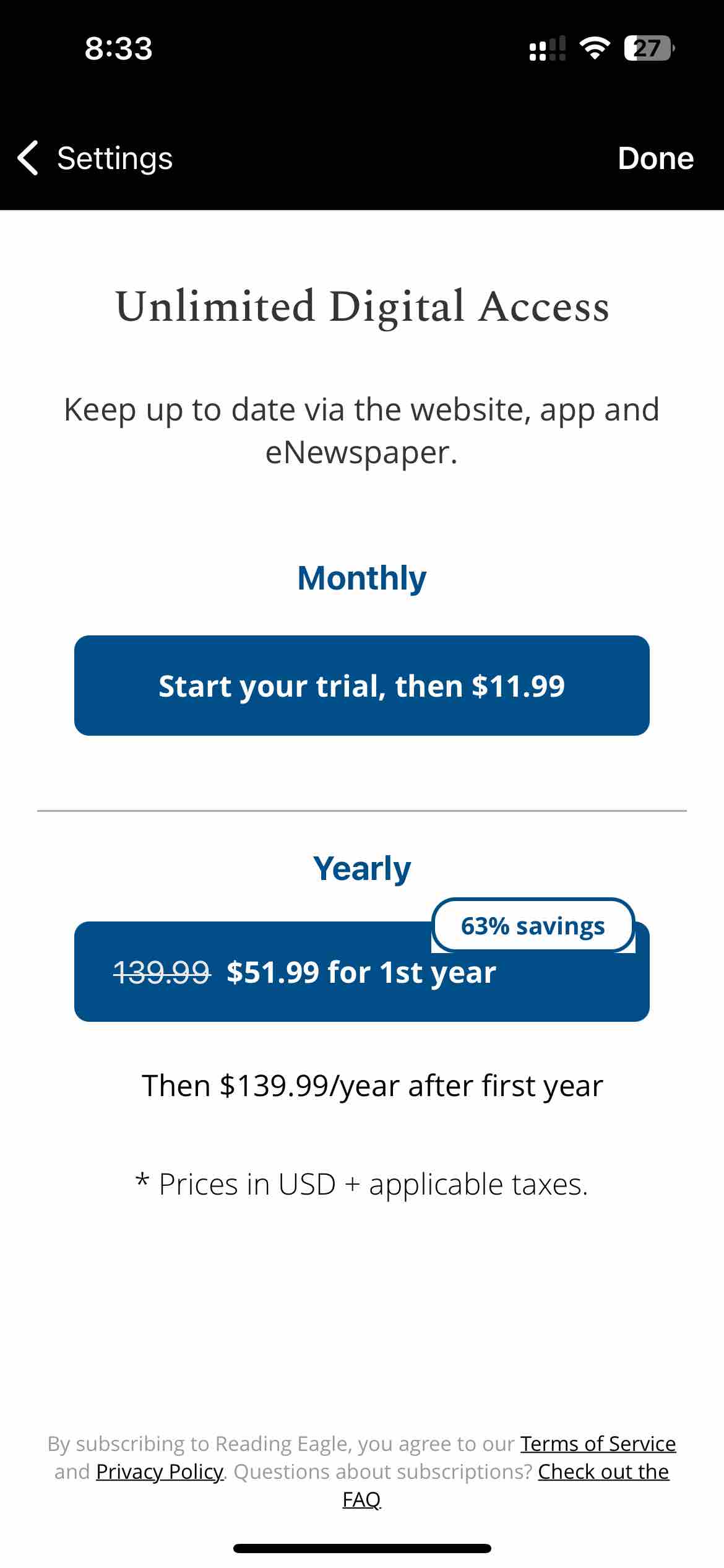 Reading Eagle for Mobile