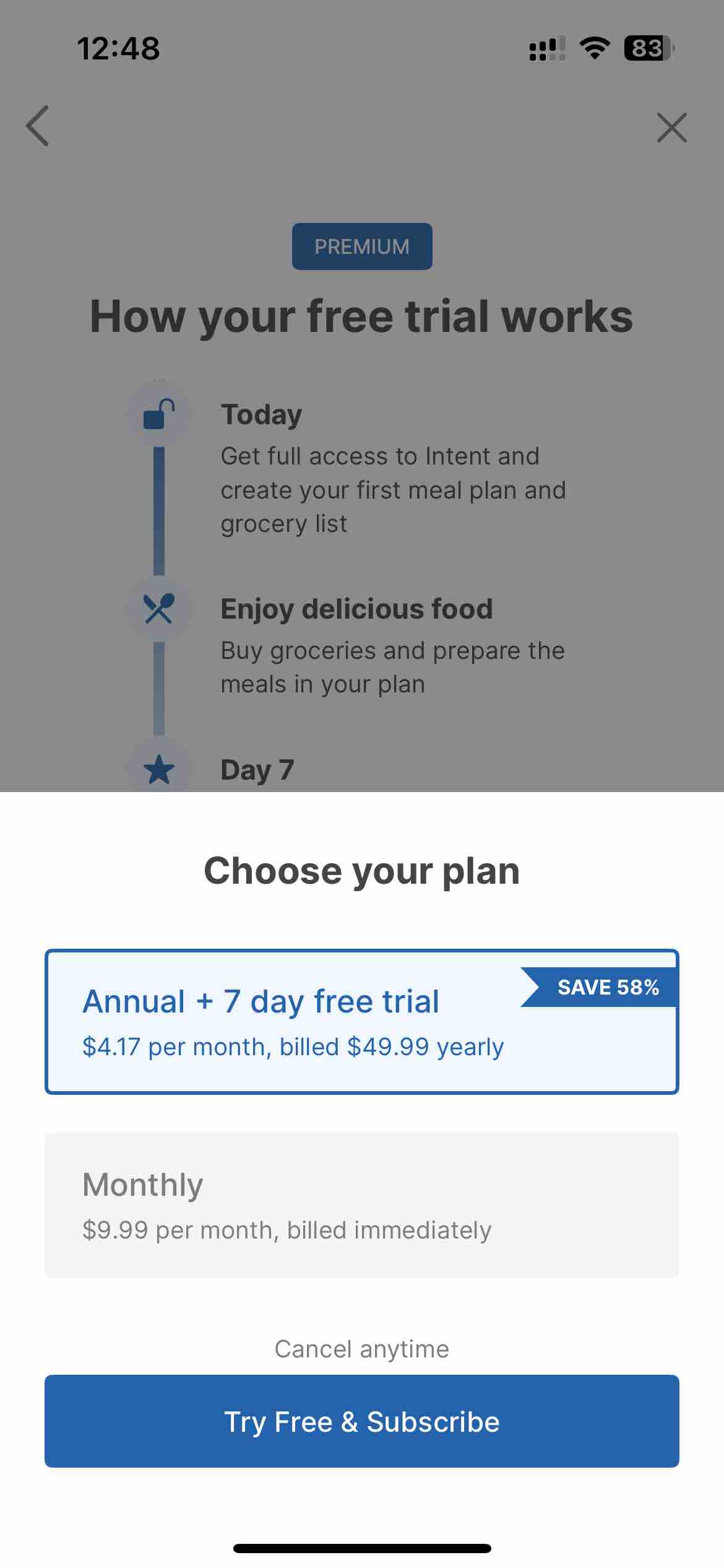 Intent - Meal Planner