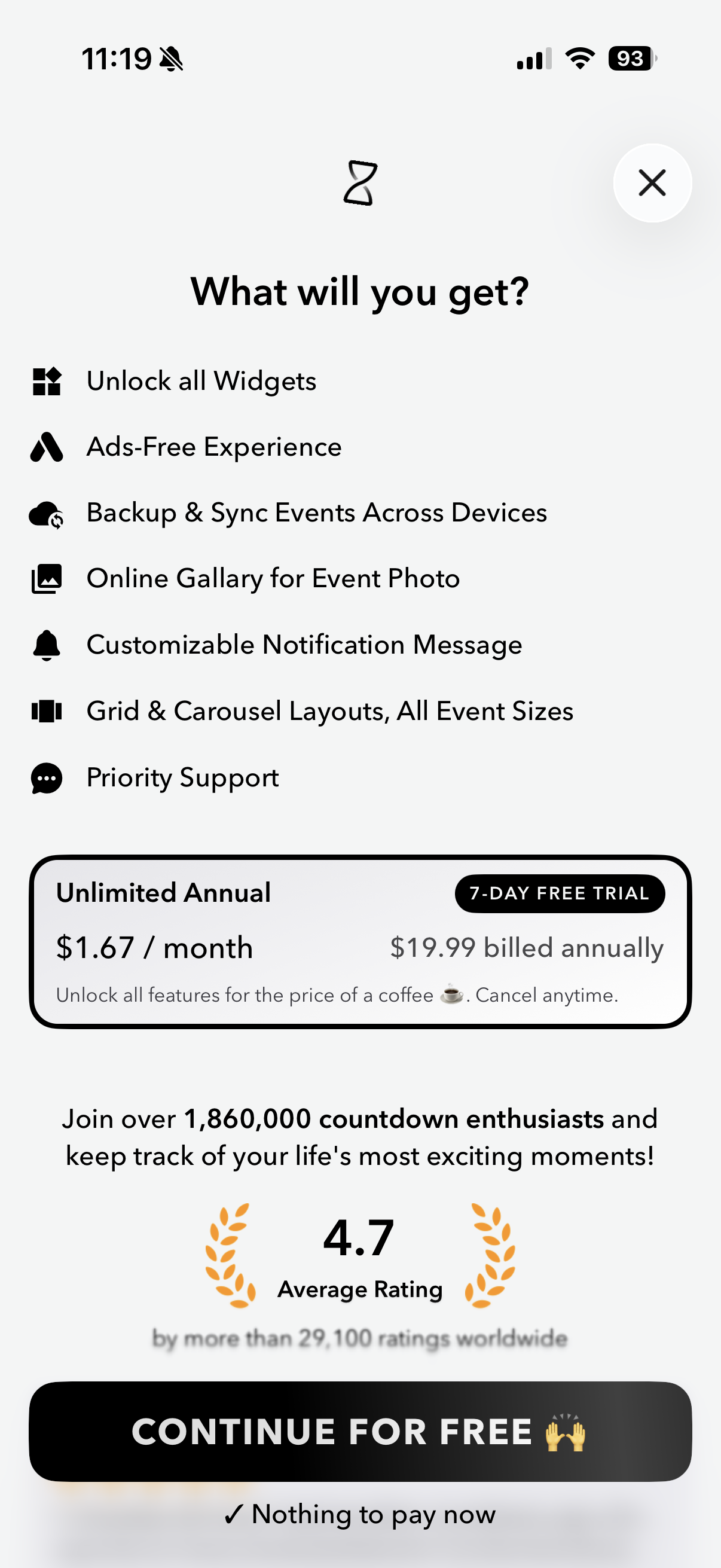 Countdown - Widget & Reminders