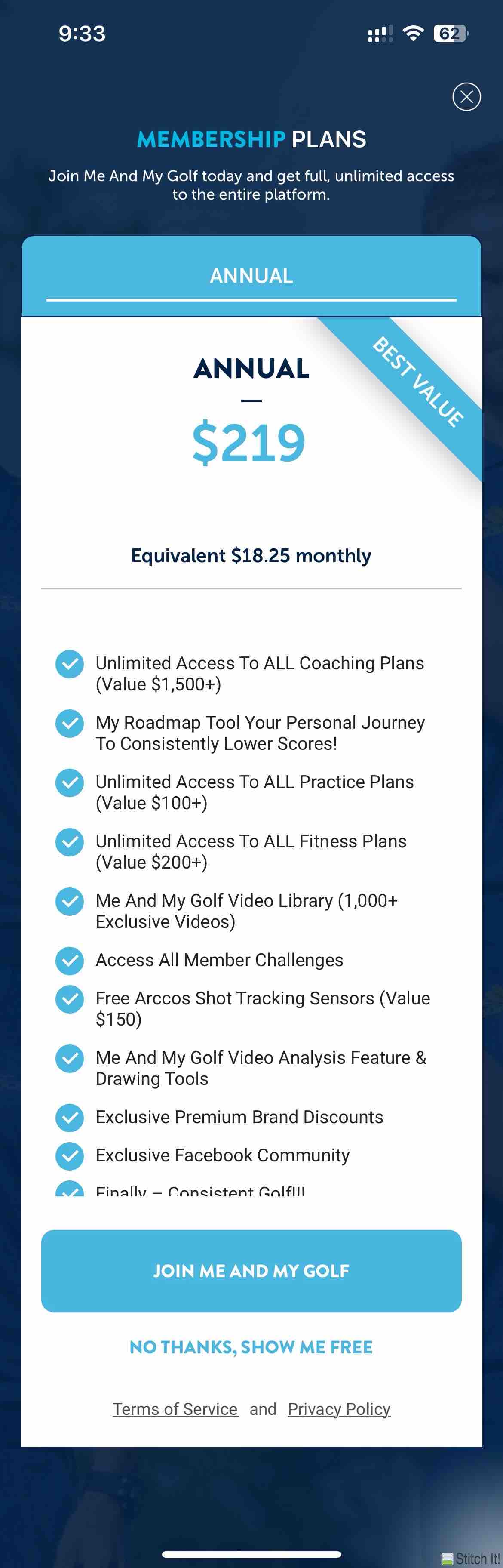 Me and My Golf: Coaching App
