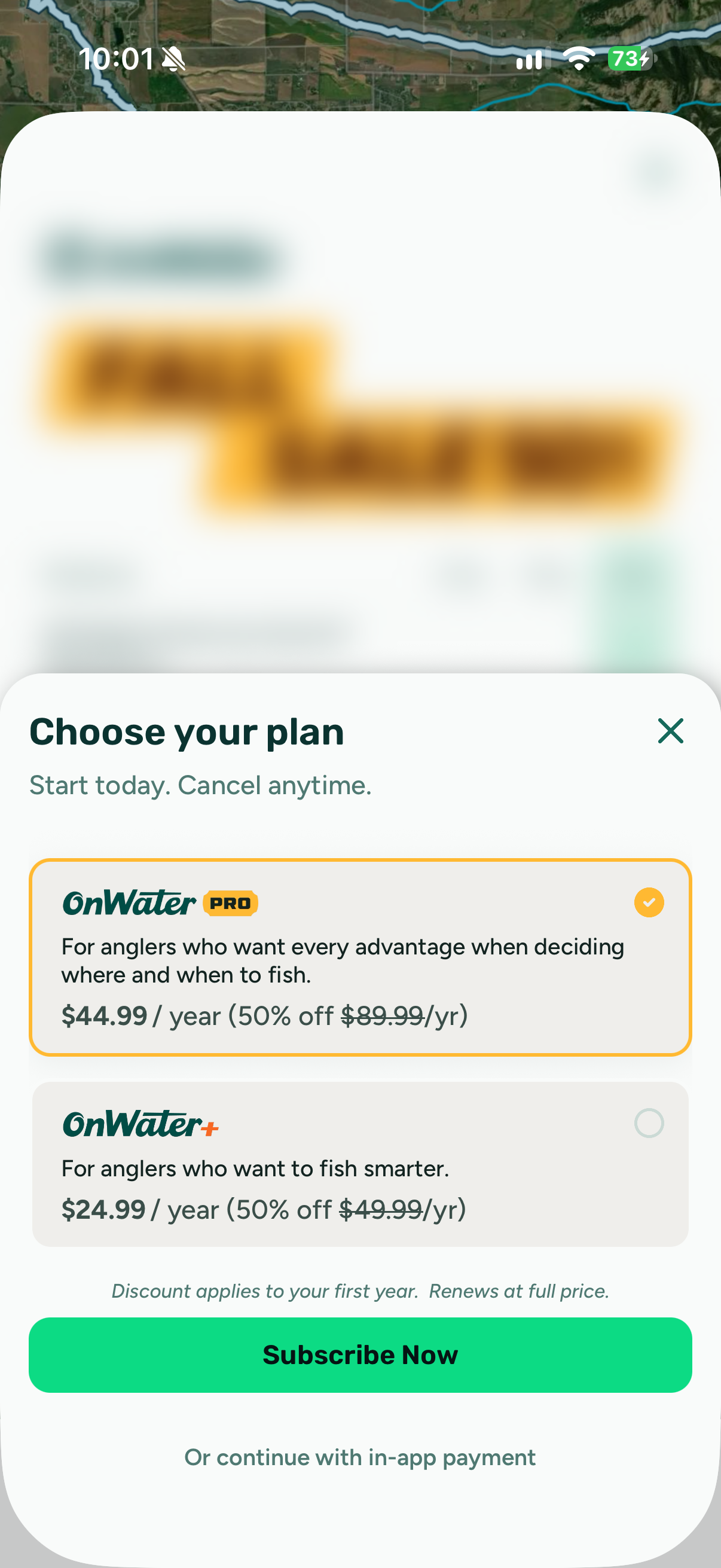onWater: Fishing Spots Map