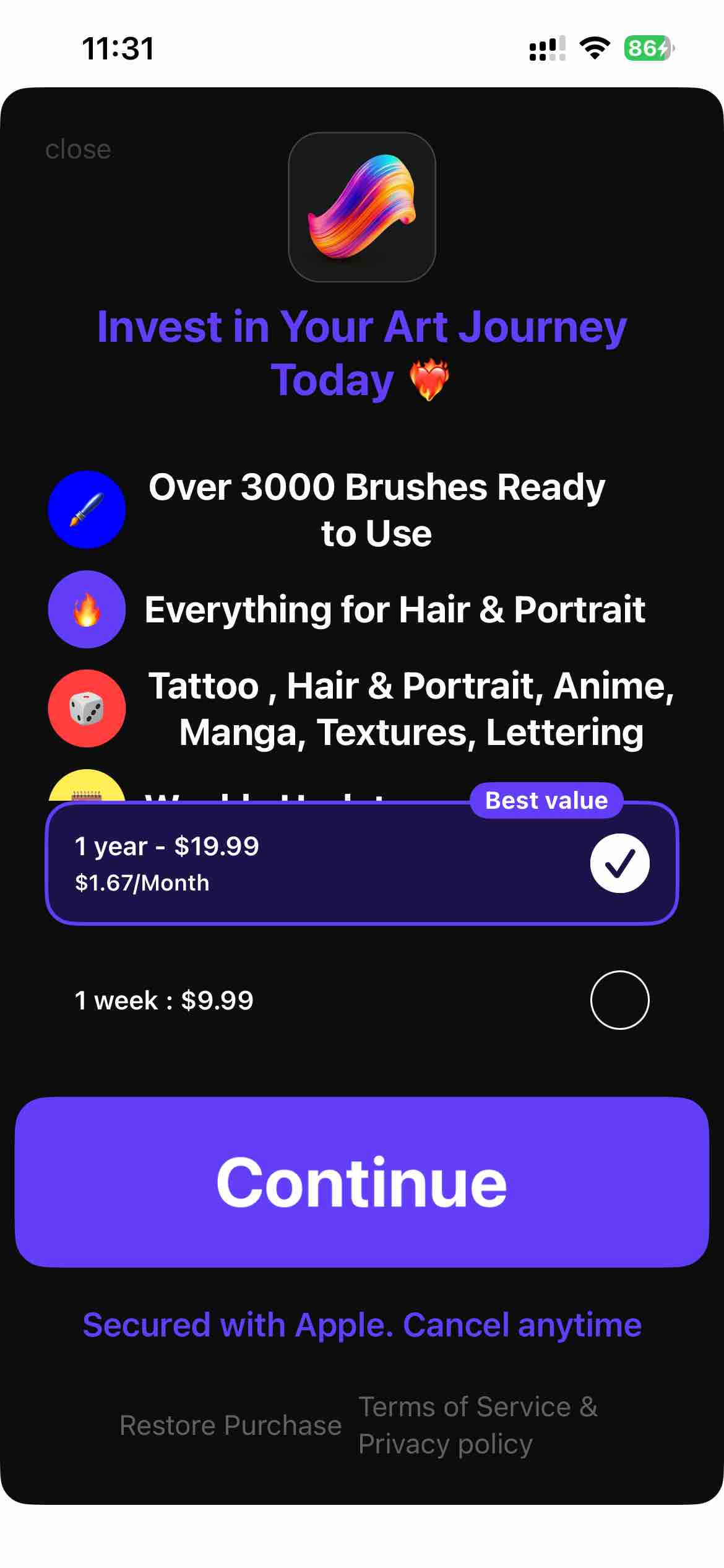 Tools for Procreate