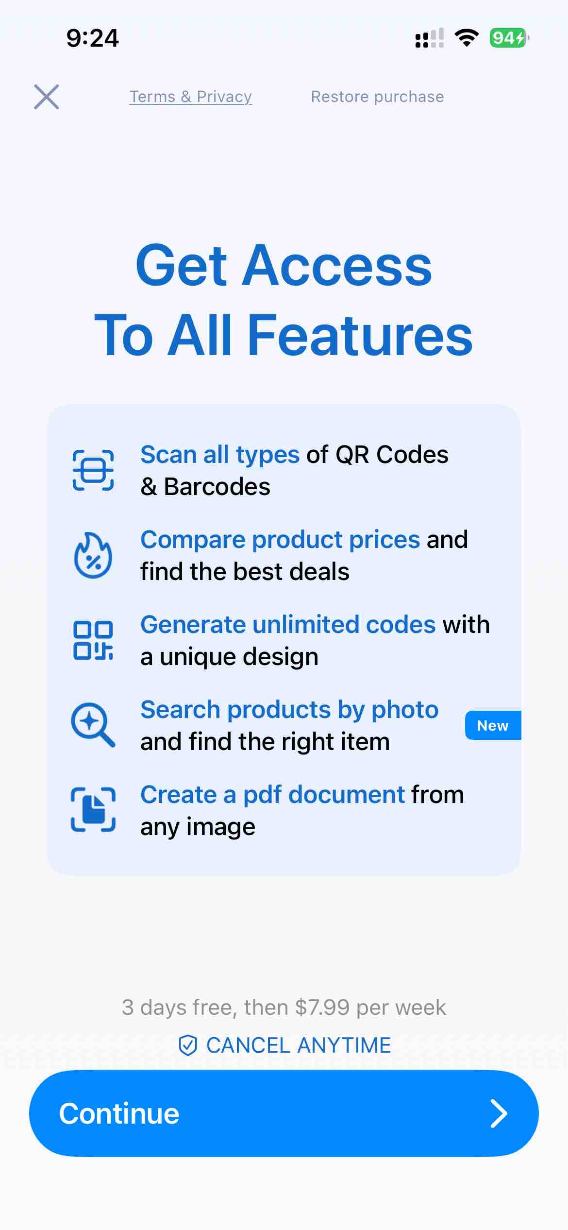 QR Code Reader, Barcode Scan