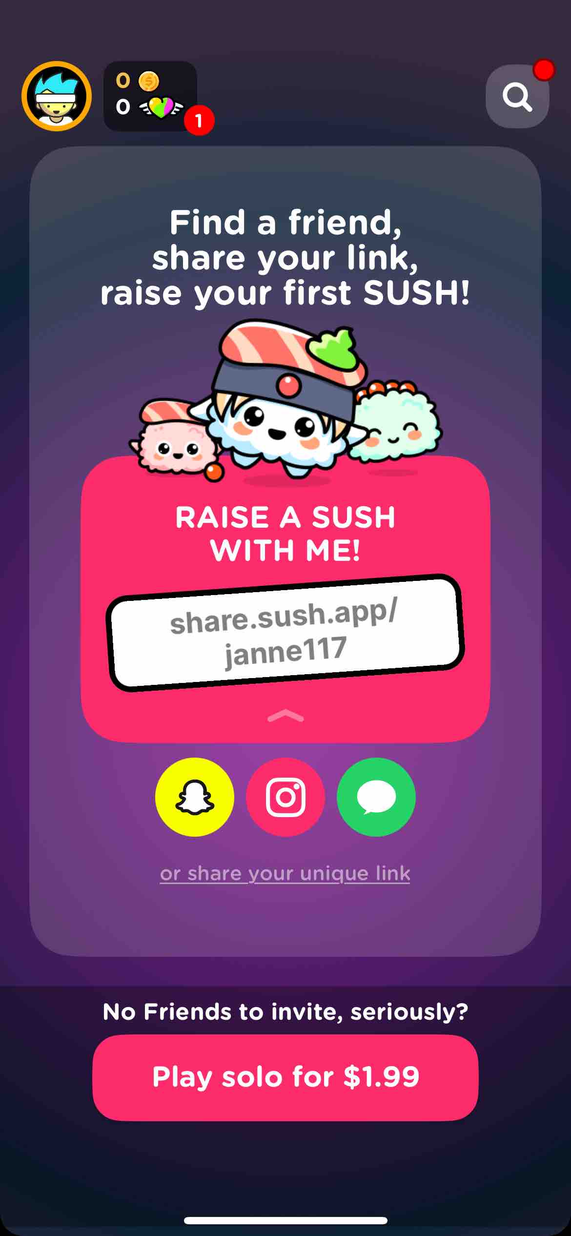 SUSH Virtual Pet Grow & Evolve