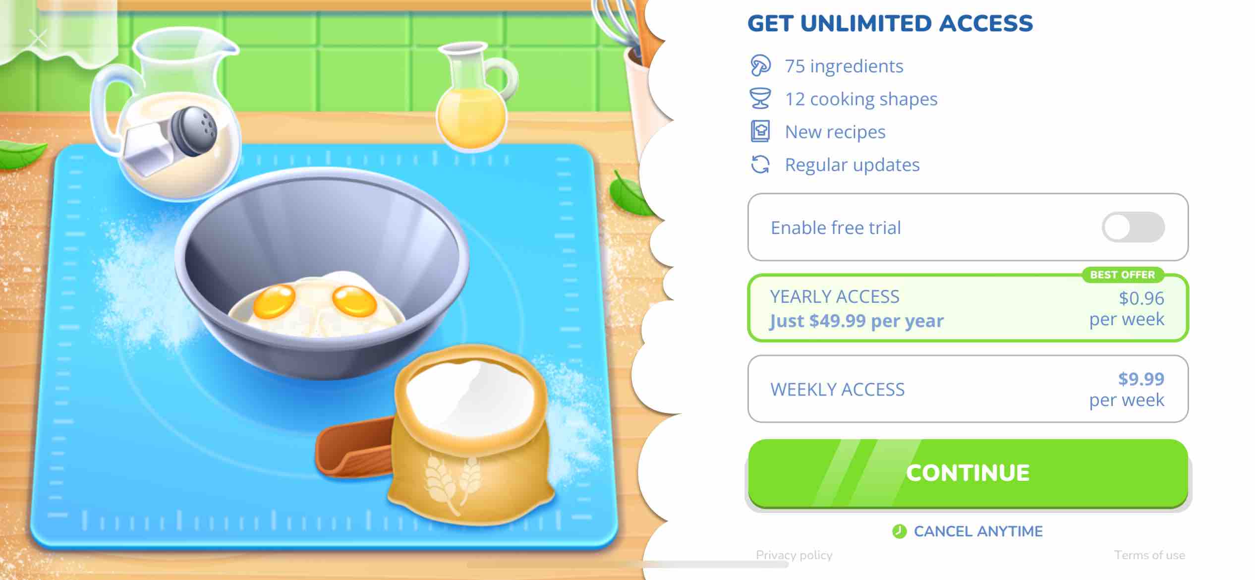 Kids cooking games 2+ year old