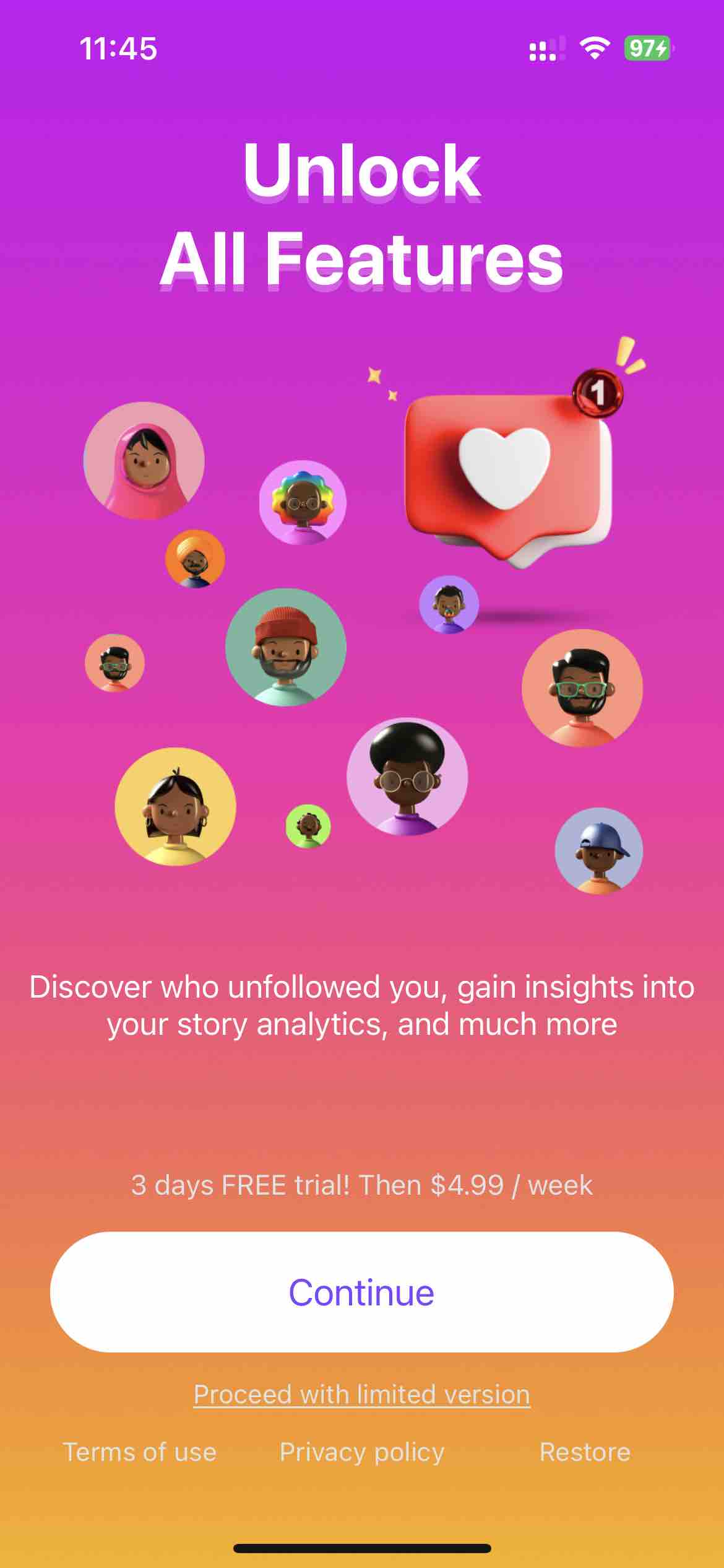 Unfollow Tracker: MyFollowers