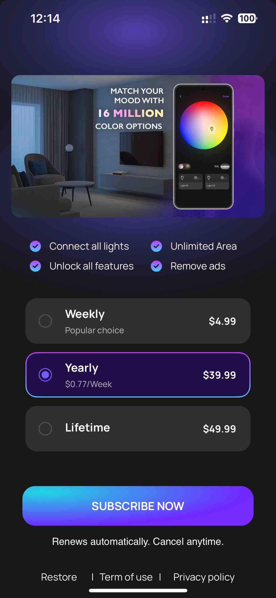 Led Light Controller Home App