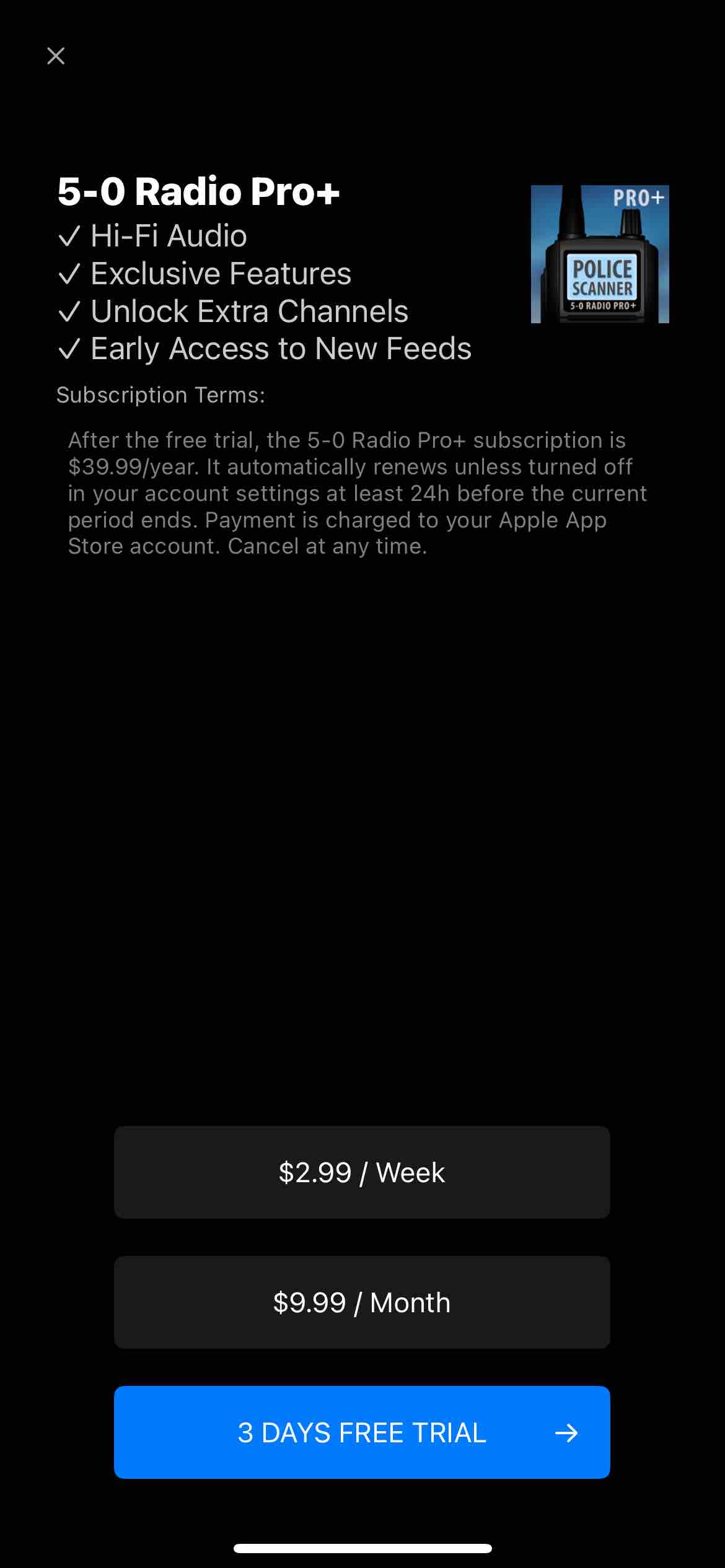 5-0 Radio Pro Police Scanner