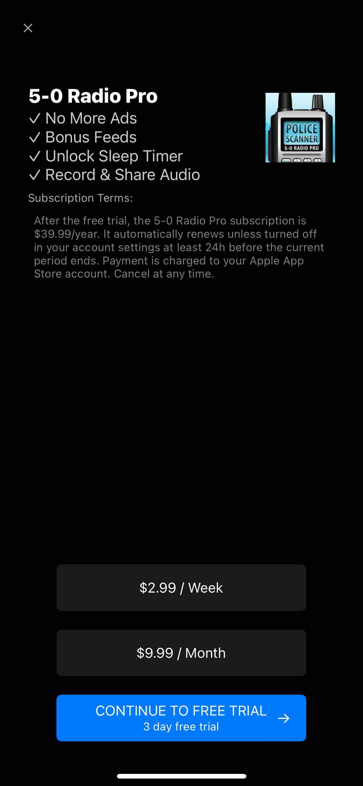 5-0 Radio Police Scanner