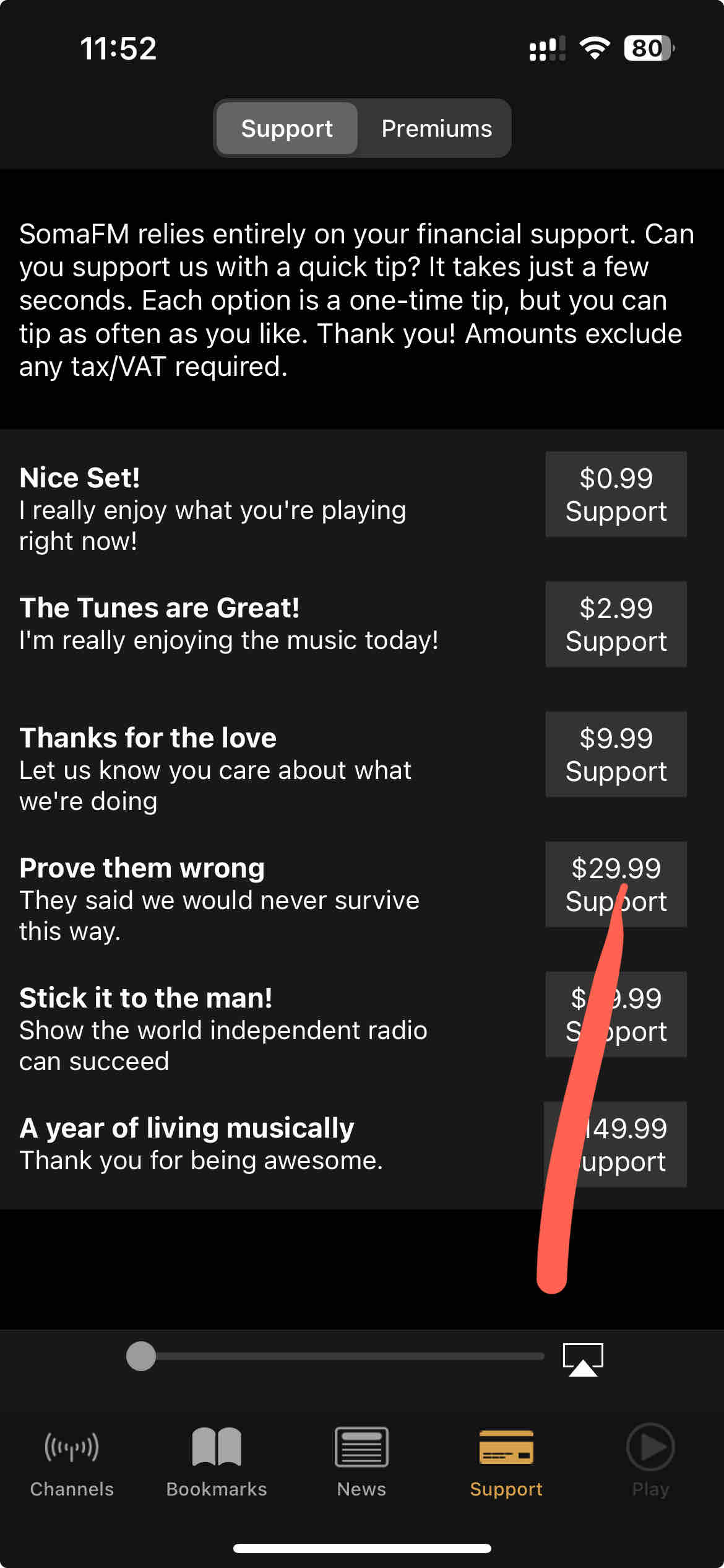 SomaFM Radio Player