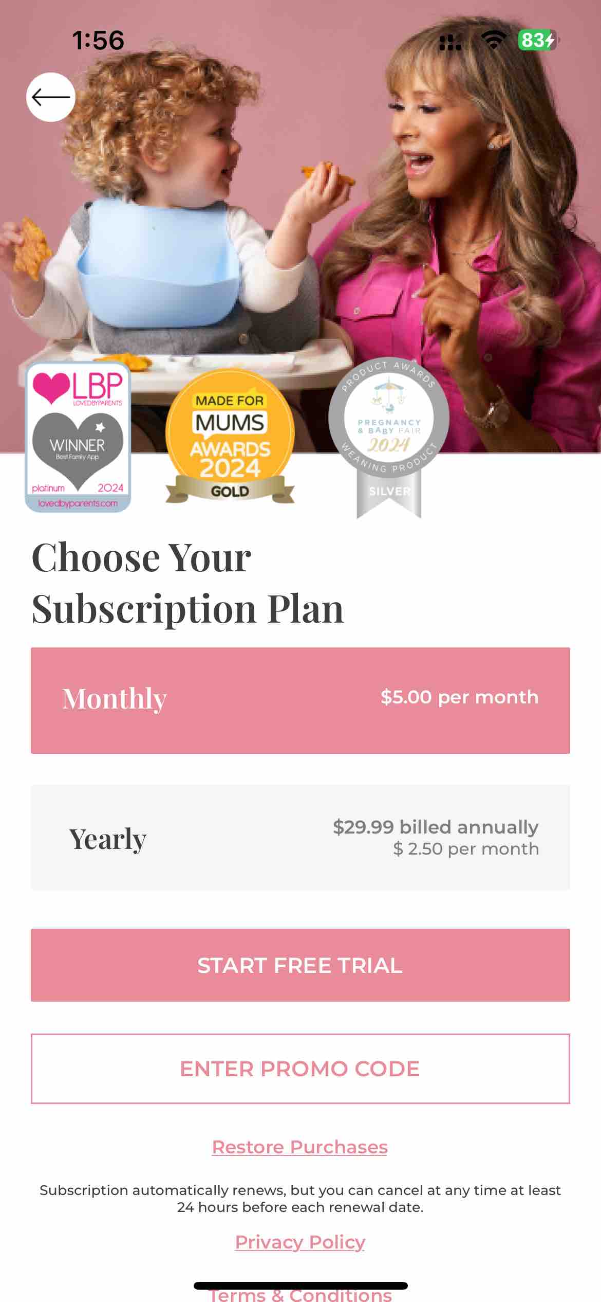Baby & Toddler Recipe App