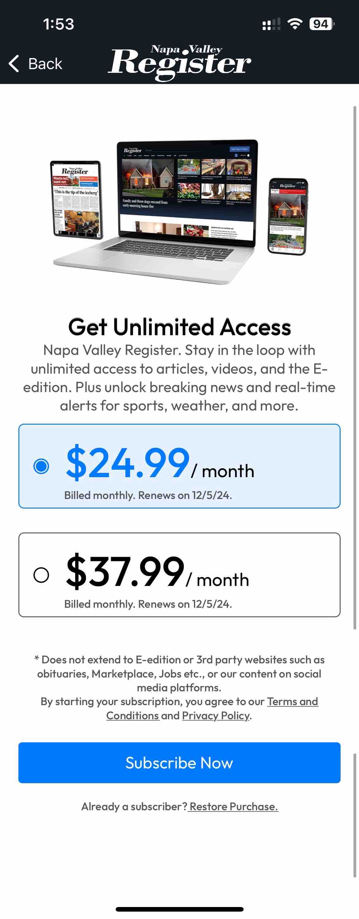 Napa Valley Register, CA