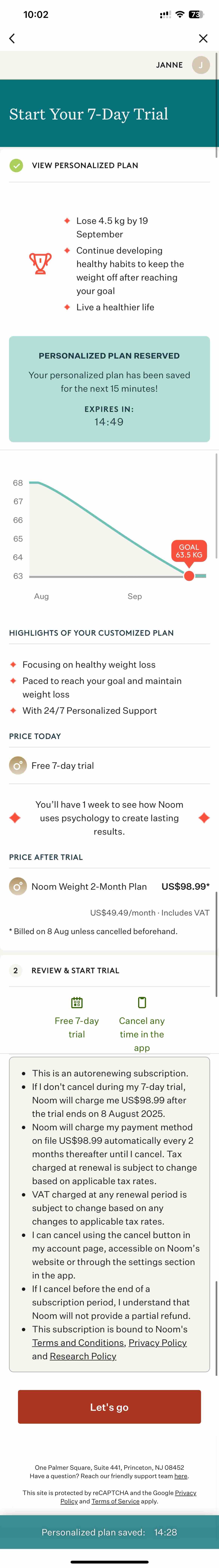 Noom Weight Loss, Food Tracker