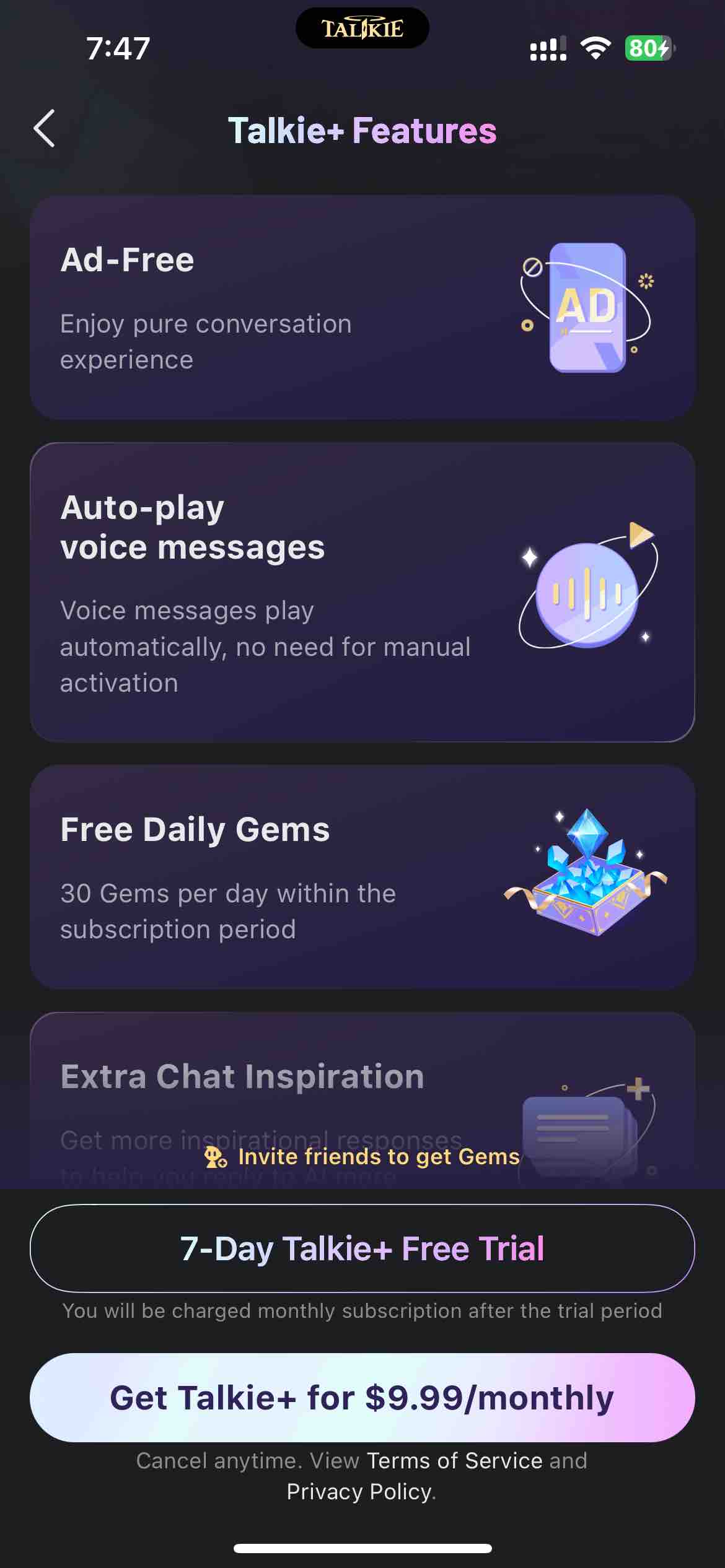 Talkie: Personalized AI Chats