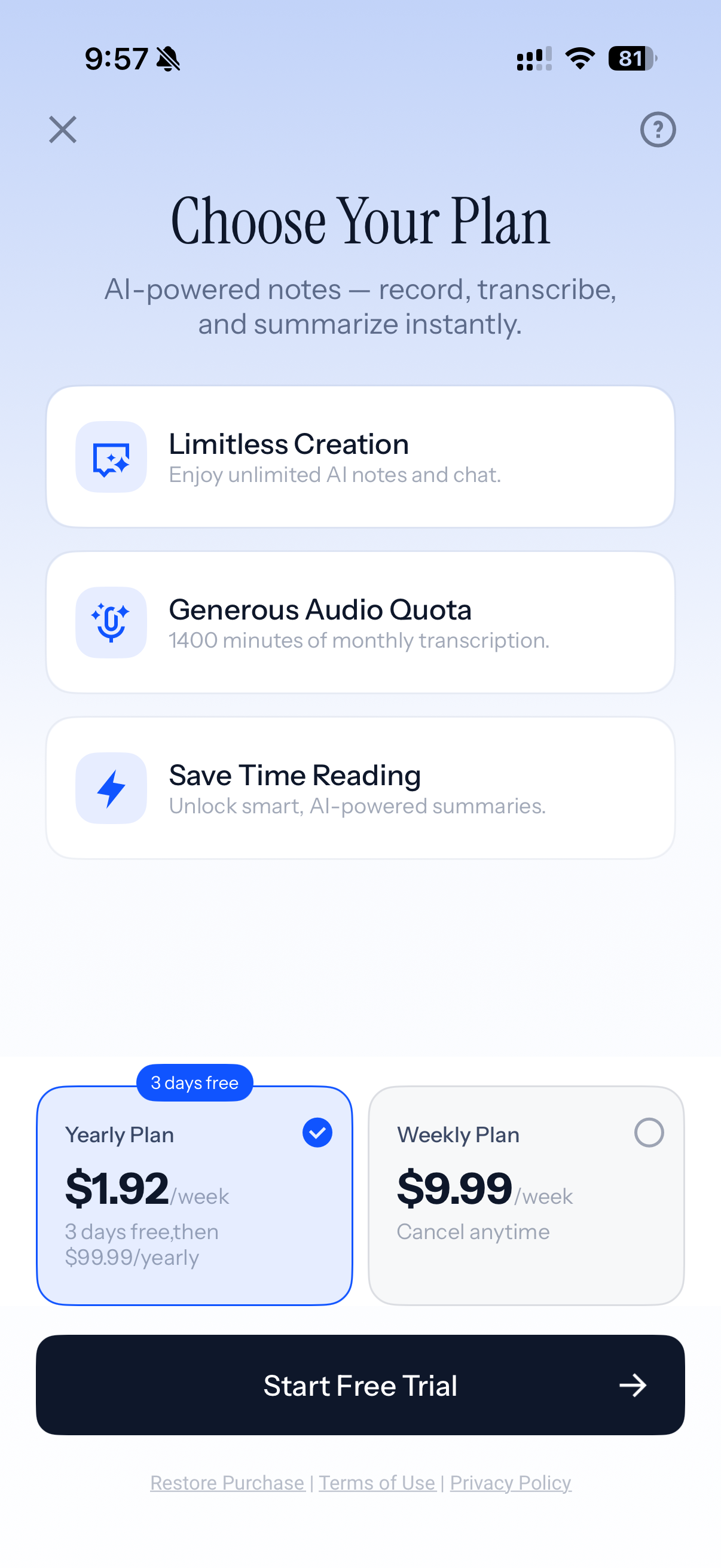 Owll:AI Note Taker & Assistant