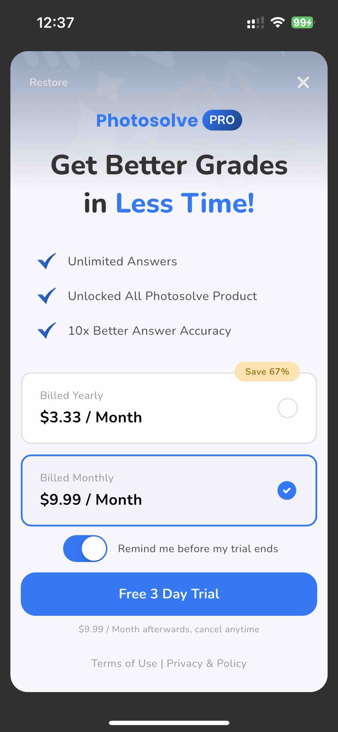 PhotoSolve: AI Homework Helper