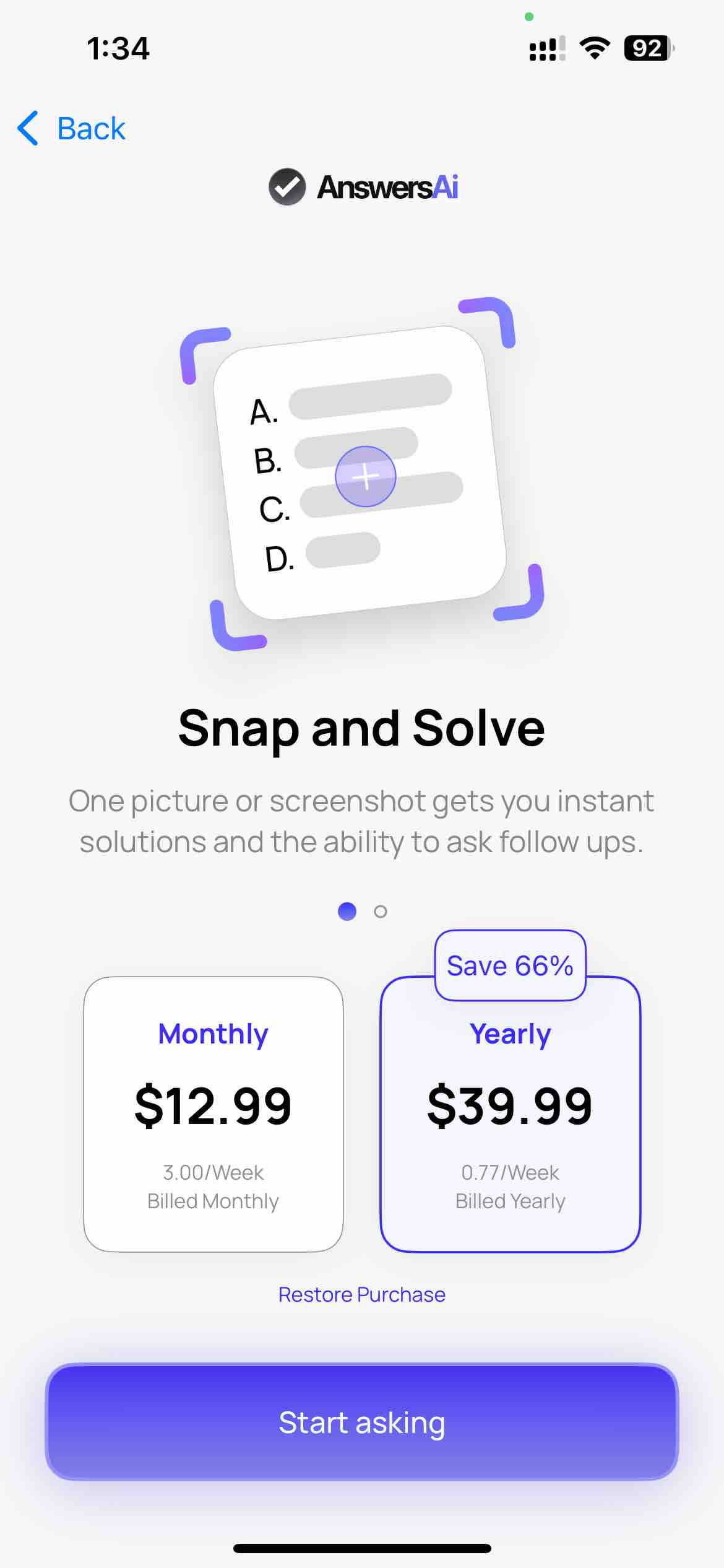 AnswersAI - Snap & Solve