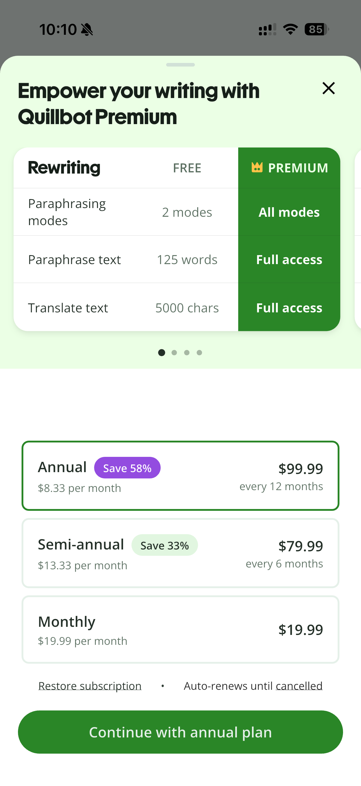 QuillBot: AI Writing, Keyboard