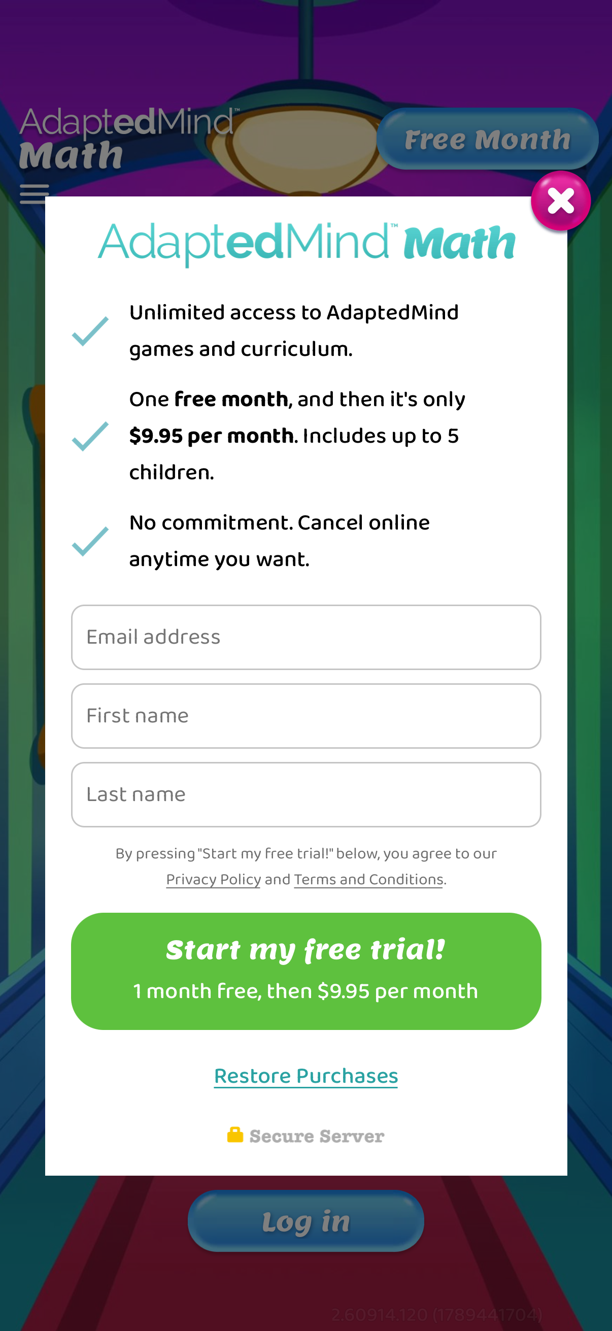 AdaptedMind Math: Learning App
