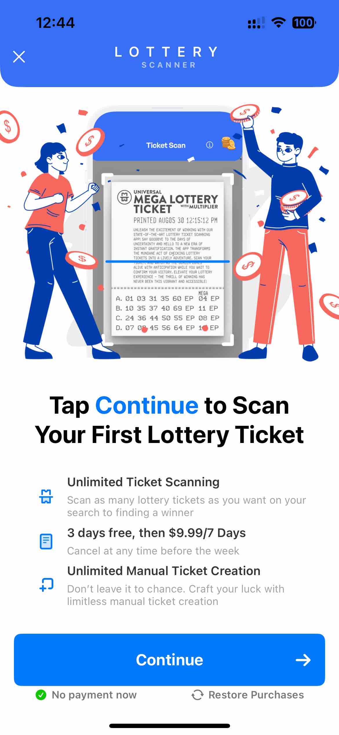 Scan Lottery Ticket Now
