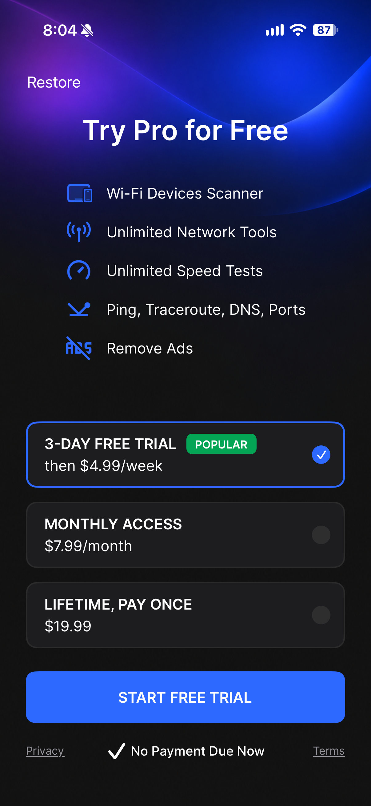 WLan Network Scanner: WiFi IP
