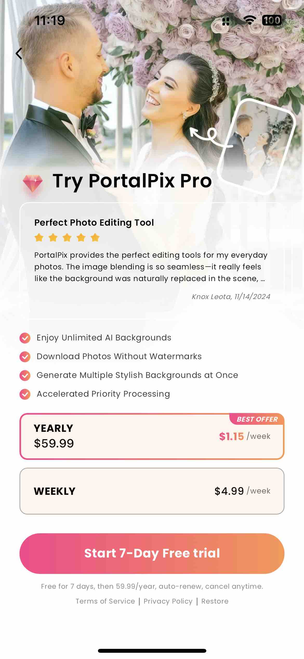 PortalPix-AI backdrop changer