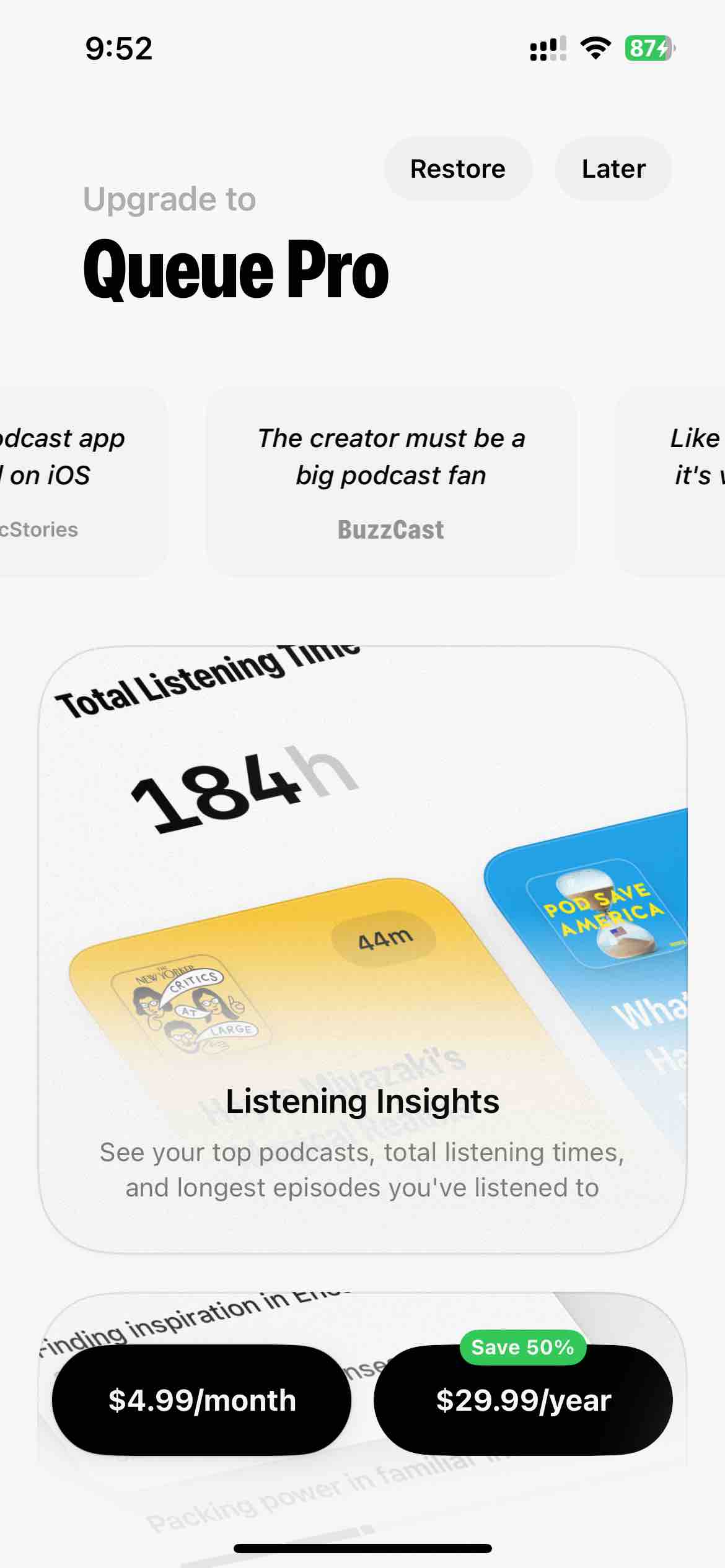 Queue - Simple Podcasts