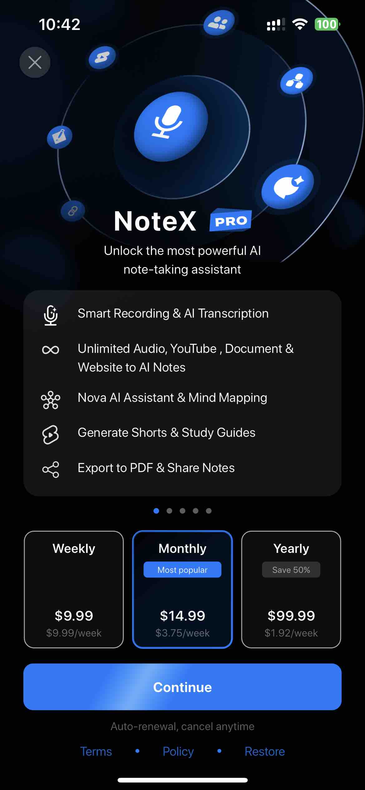 NoteX: AI Note Taker, Recorder