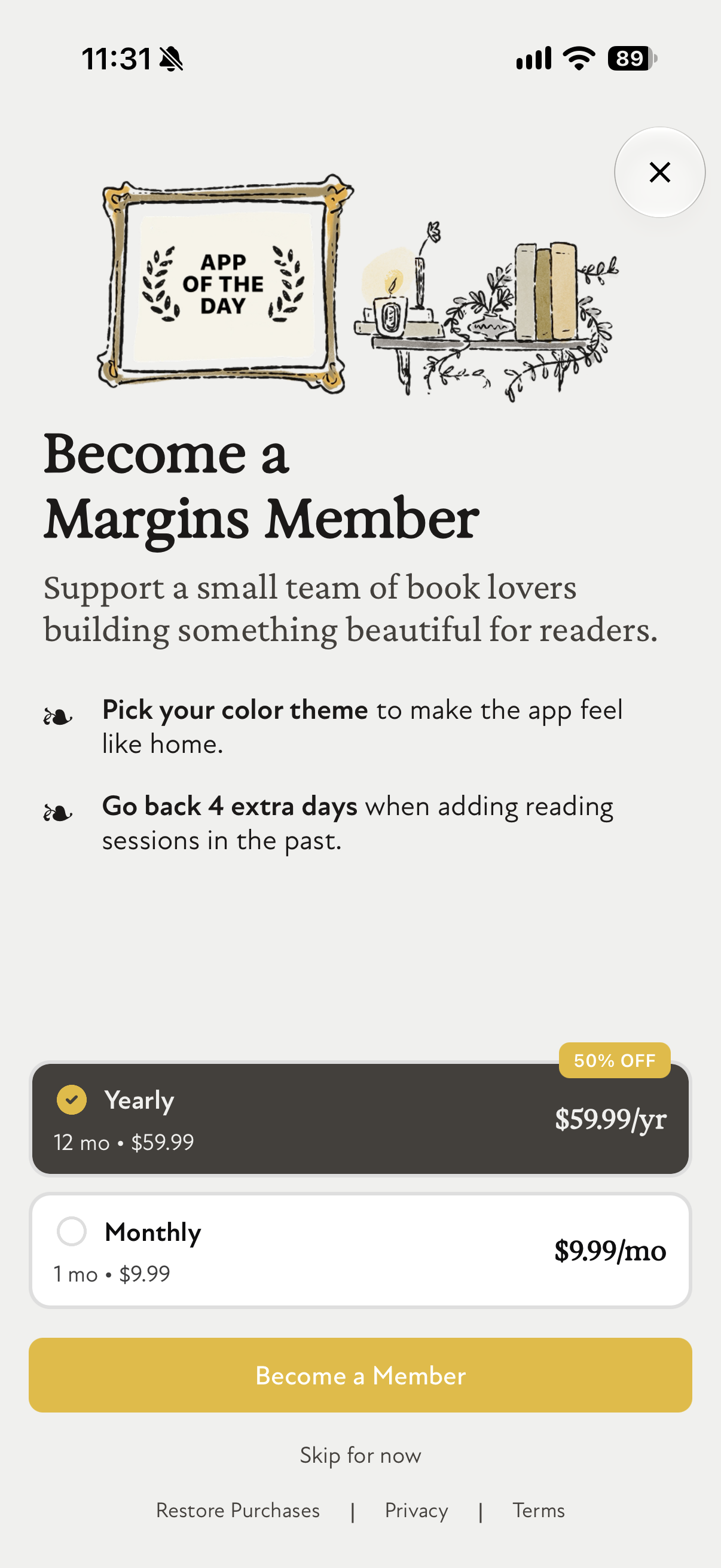Margins: Book Tracker