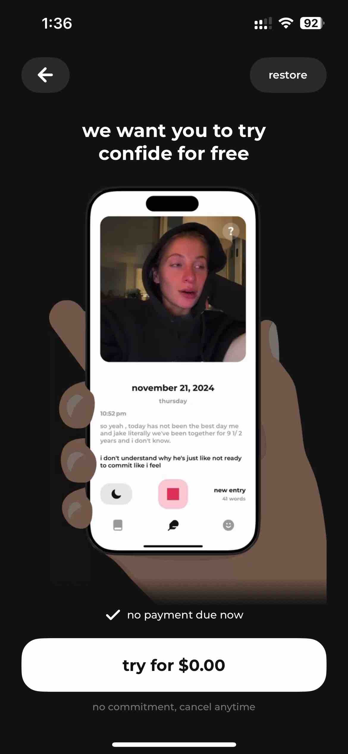 Confide - Video Journal