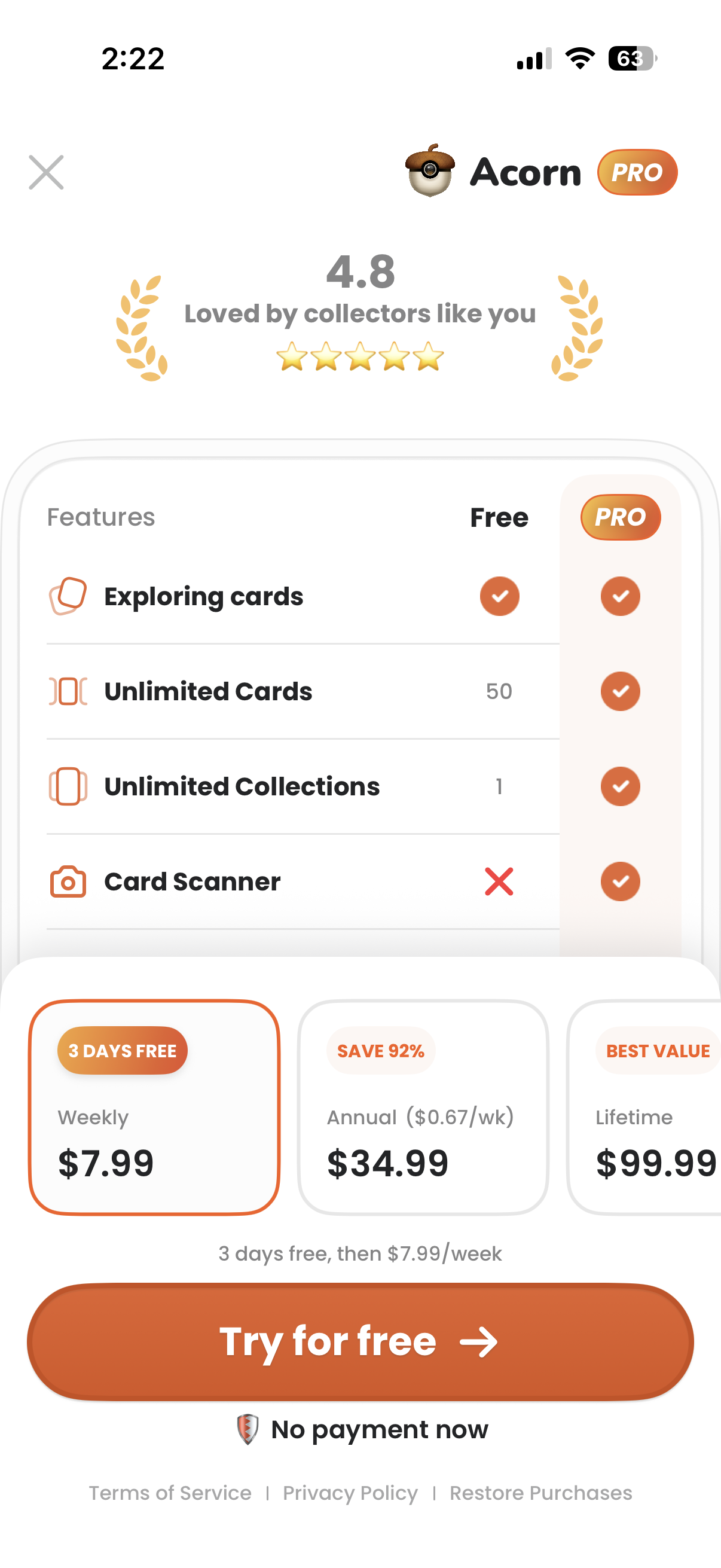 Acorn TCG ‒ Card Scanner App