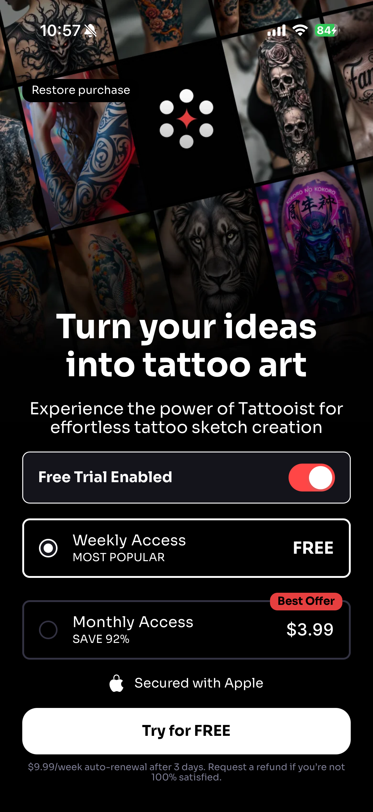 AI Tattoo Generator・Tattooist